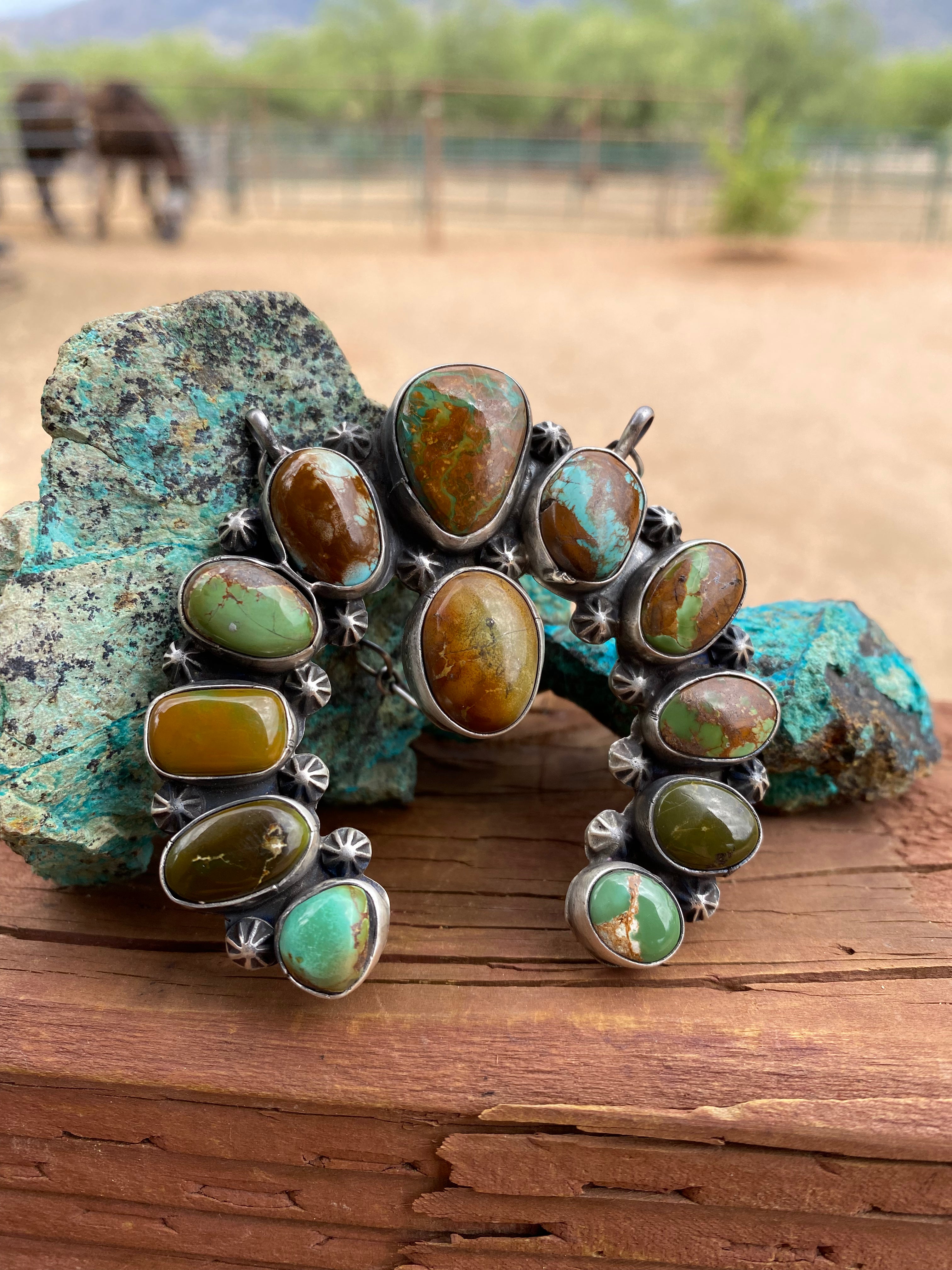 Royston Turquoise Naja Necklace By Bobby Johnson Signed