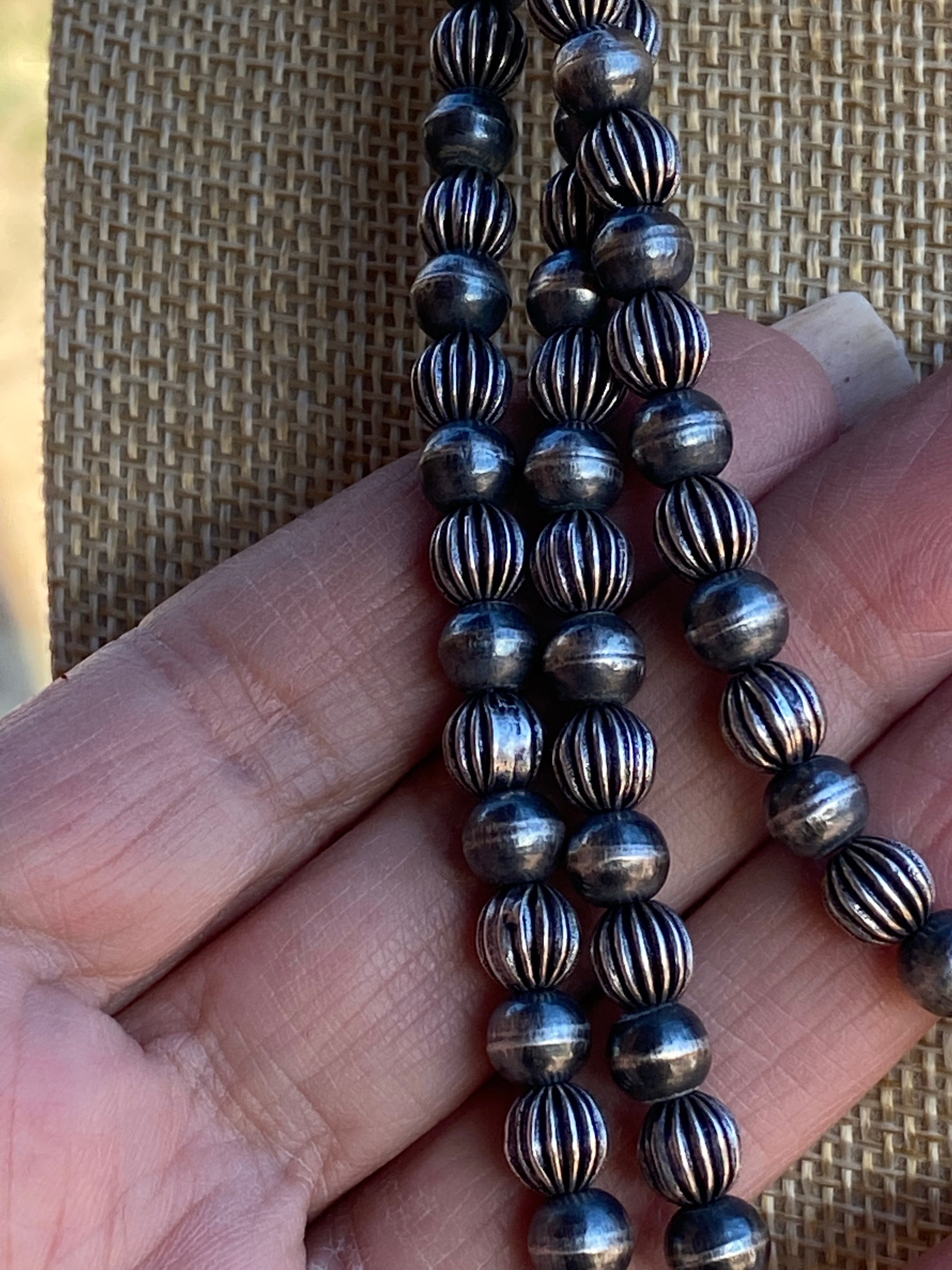 Custom 6mm Navajo Pearl Style 70 inch beads