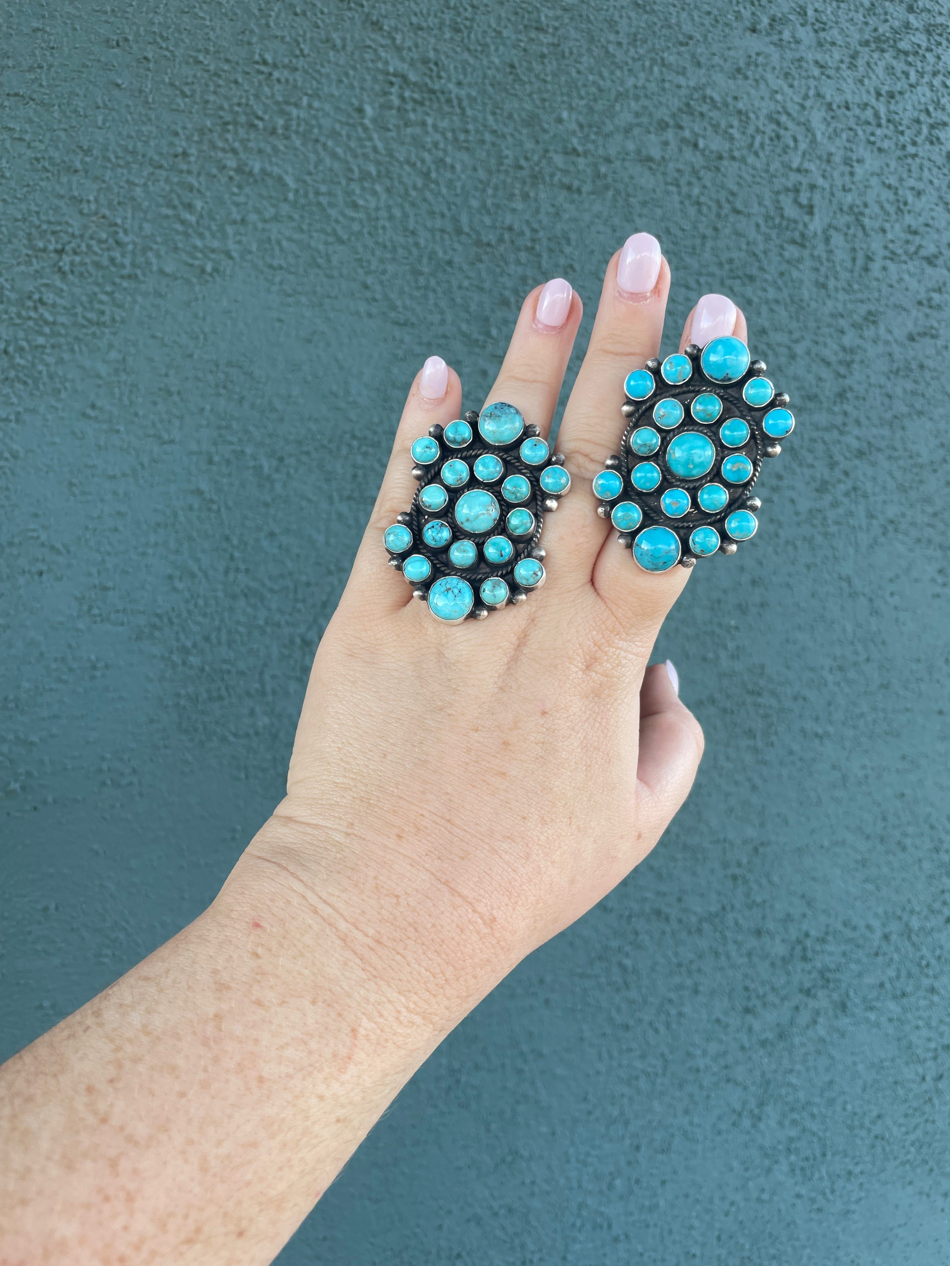 Handcrafted Sterling Silver & Turquoise Adjustable Ring