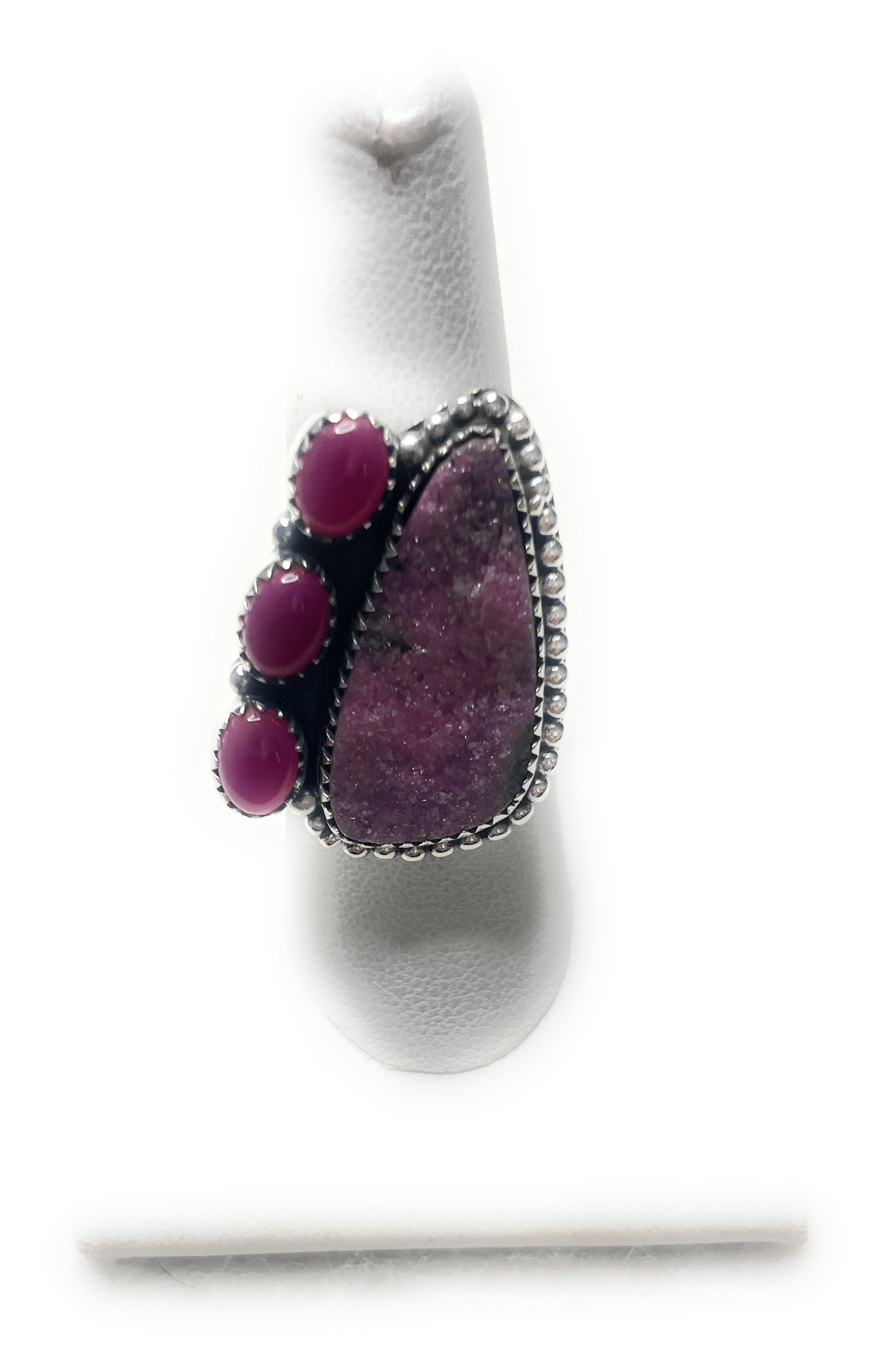 Handmade Colbalt Calcite Adjustable Ring