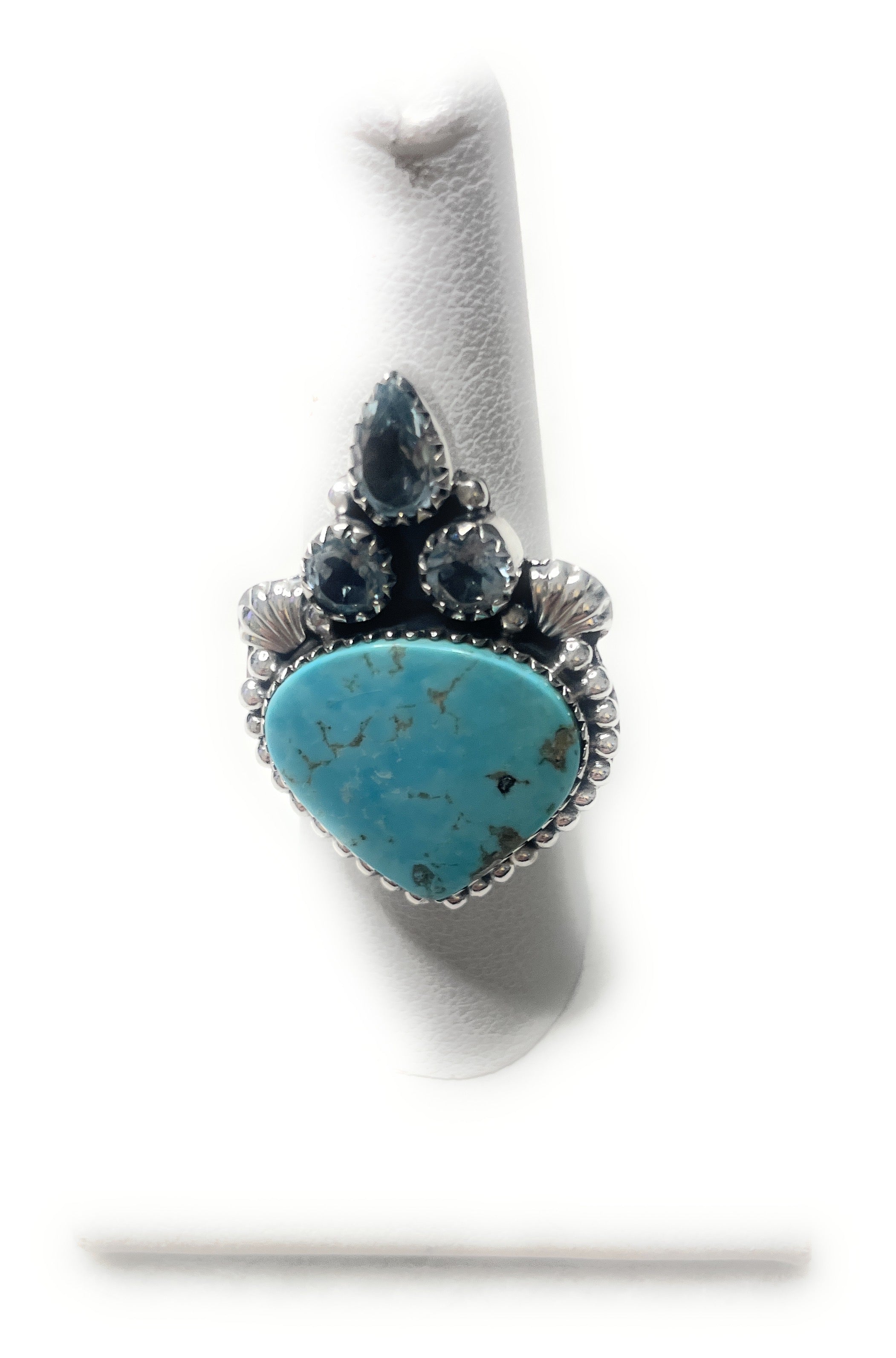 Handmade Mojave Turquoise & Topaz Adjustable Ring