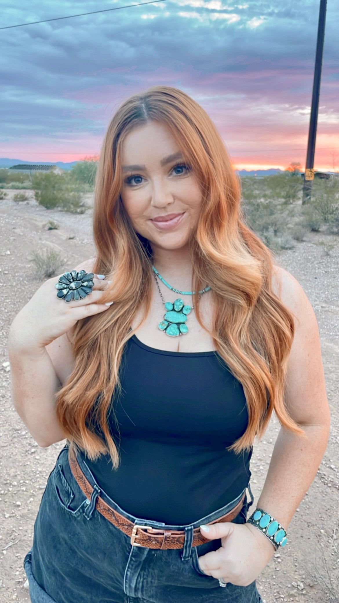 Handcrafted Turquoise & Sterling Silver Necklace Signed