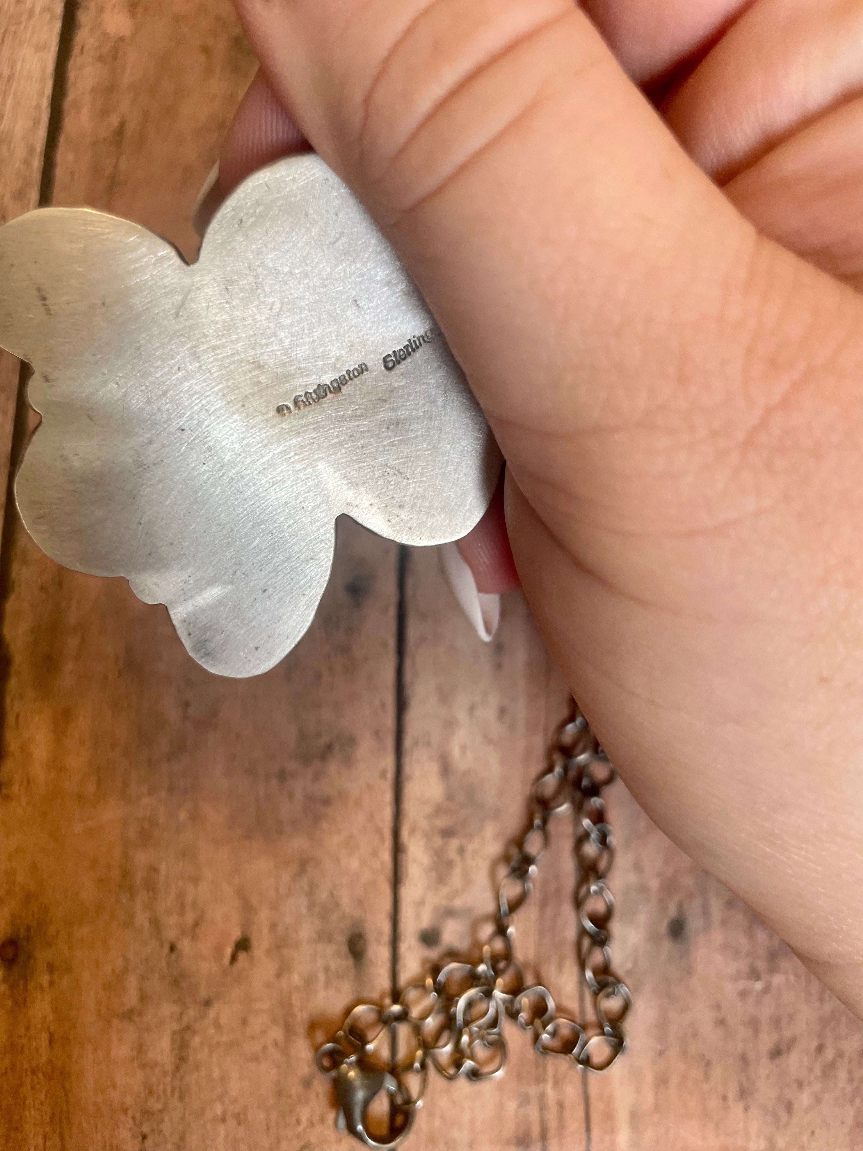 Handcrafted Turquoise & Sterling Silver Necklace Signed