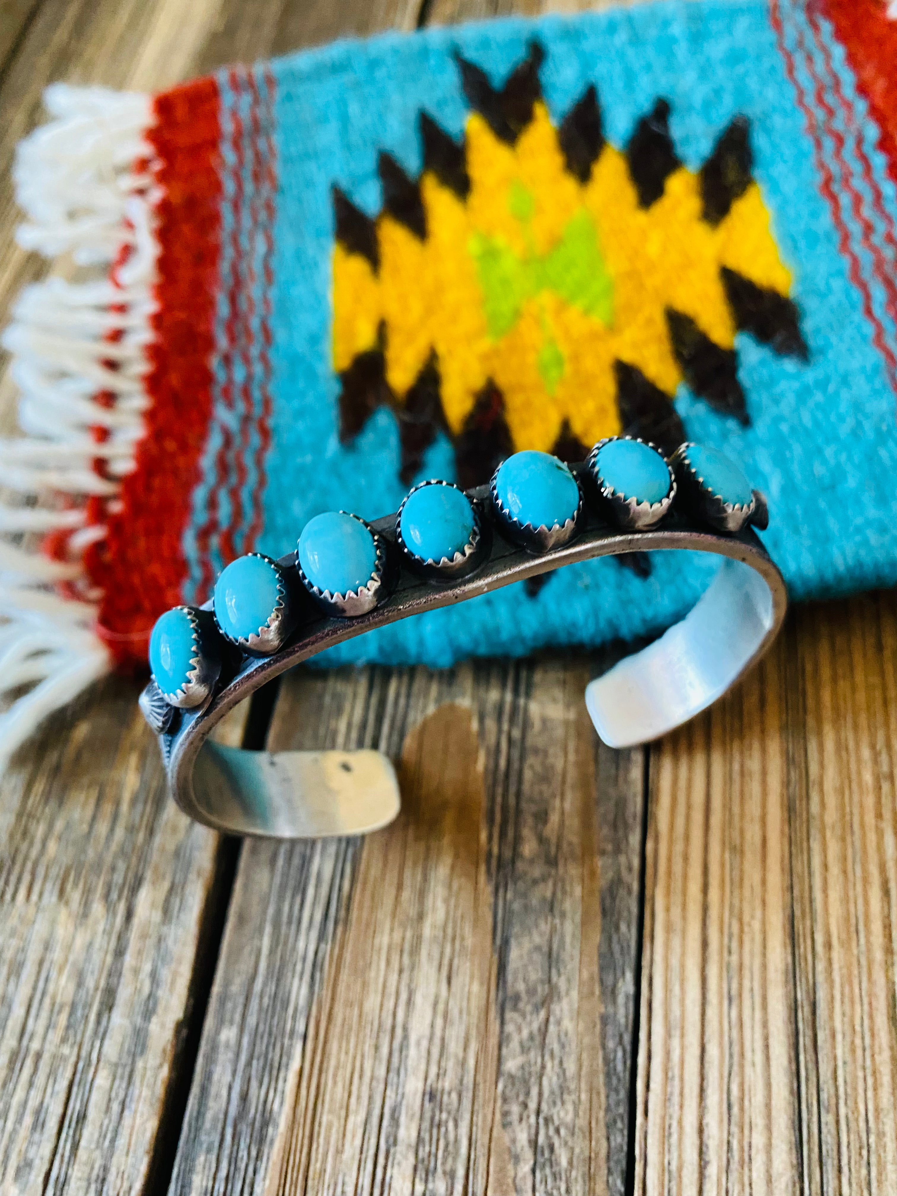 Navajo Turquoise & Sterling Silver Cuff Bracelet /