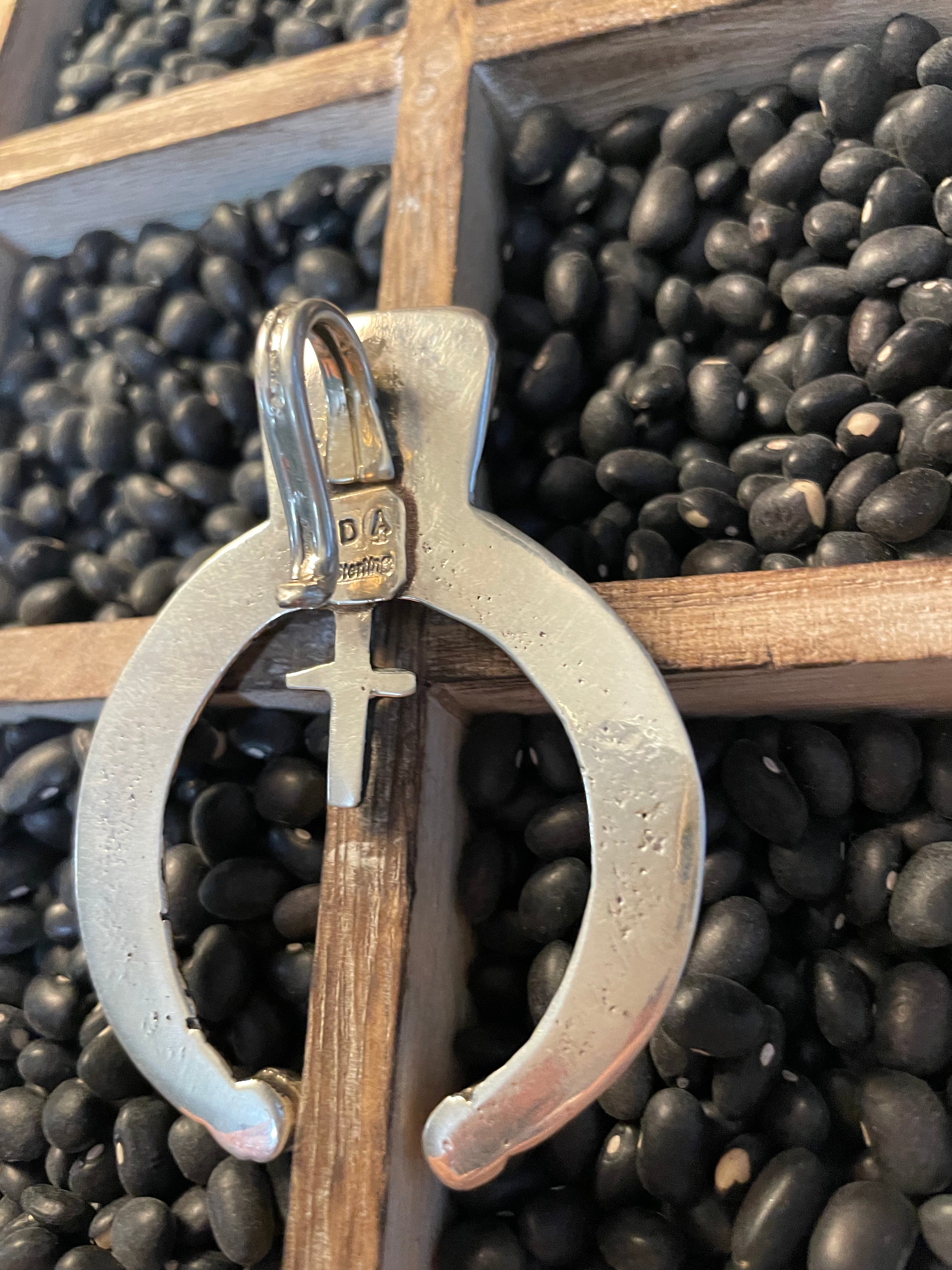 Handcrafted Turquoise & Sterling Silver Naja Pendant Signed