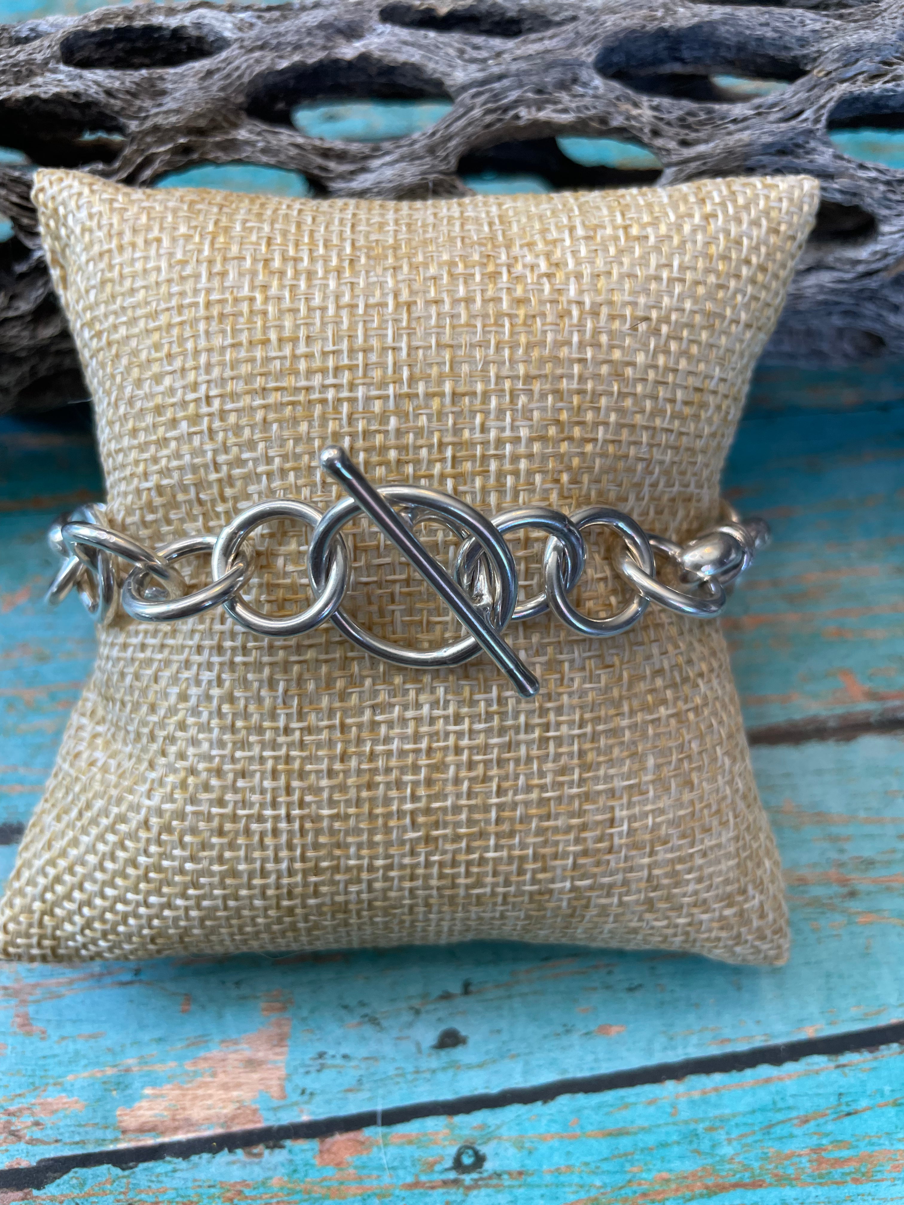 Handcrafted Link Sterling Silver Bracelet