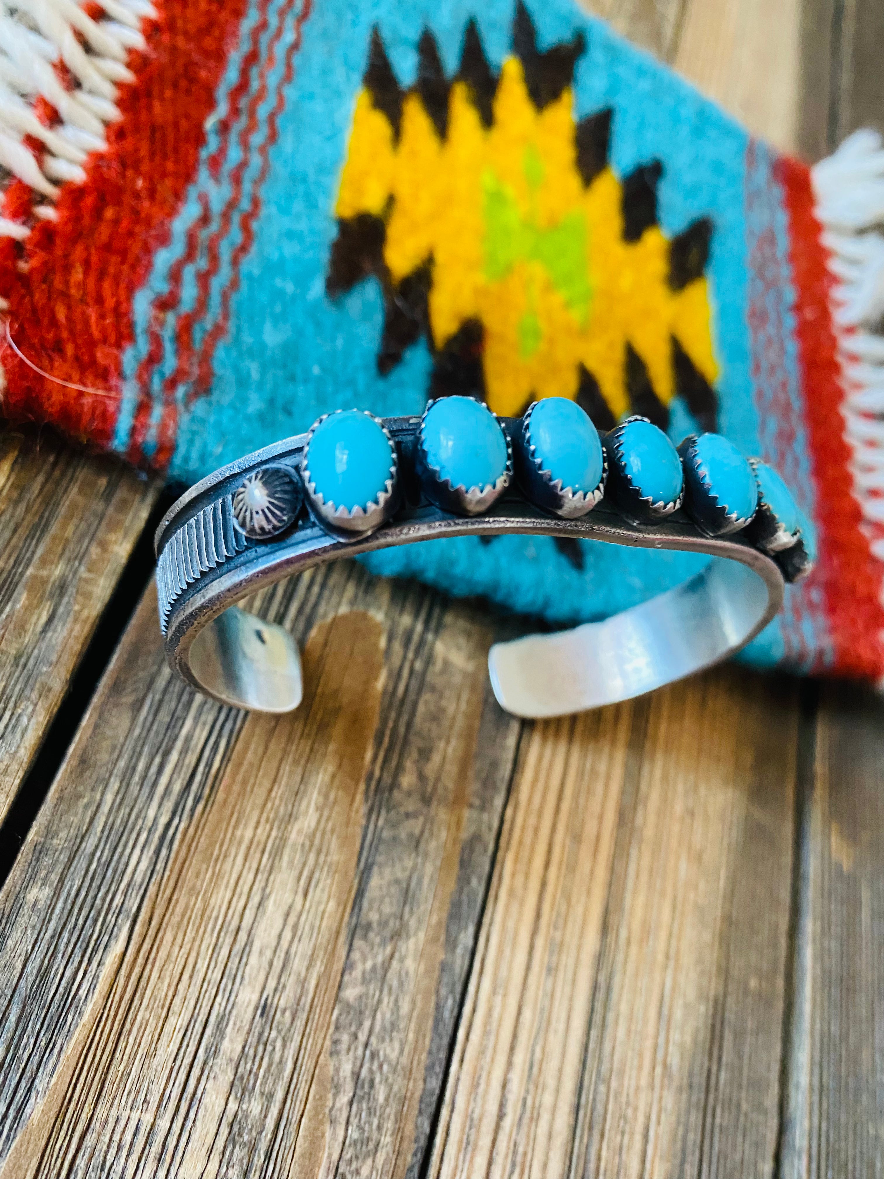 Navajo Turquoise & Sterling Silver Cuff Bracelet /