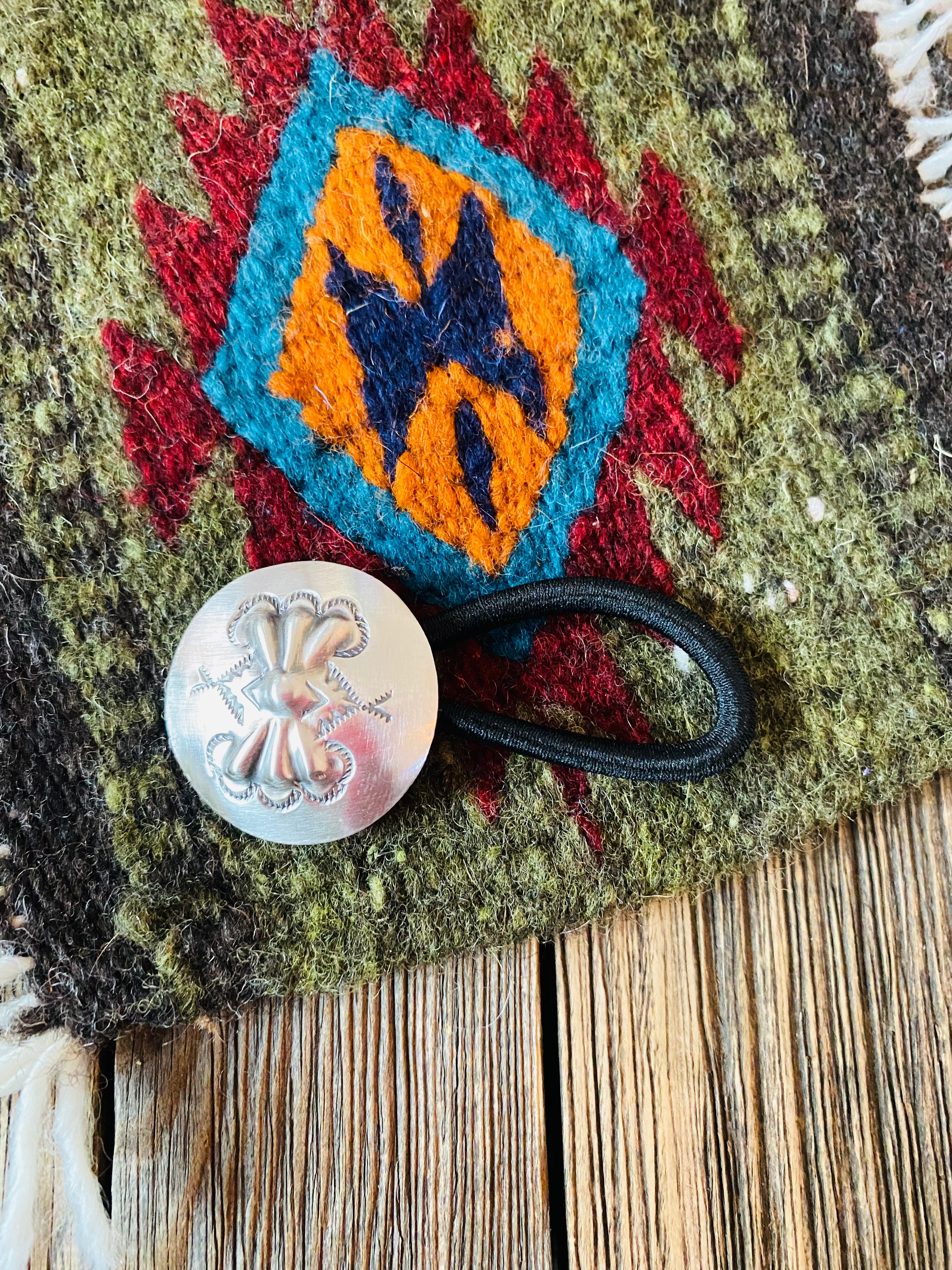 Handcrafted Sterling Silver Hand Stamped Hair Tie