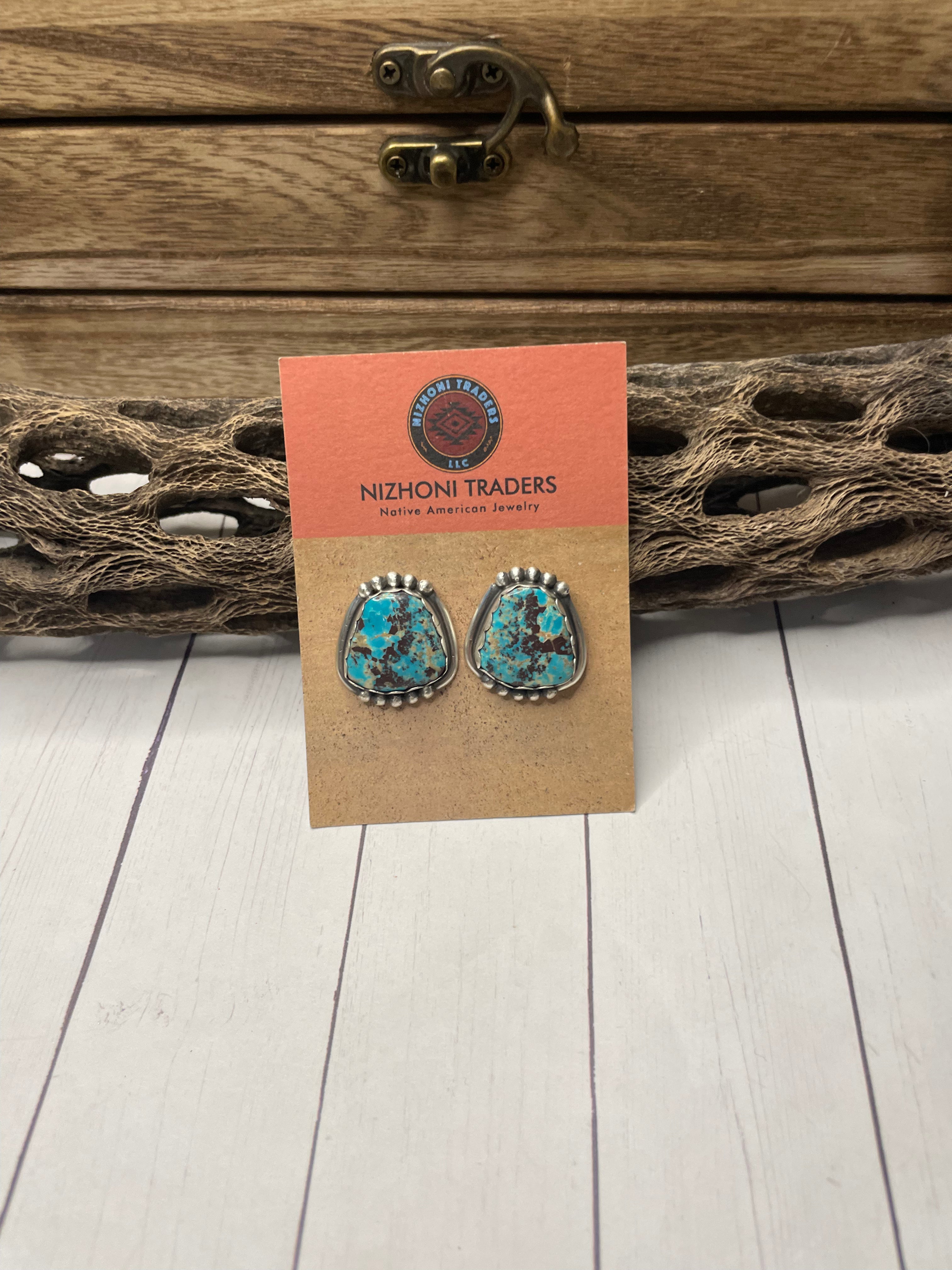 Handcrafted Sterling Silver & Turquoise Post Earrings