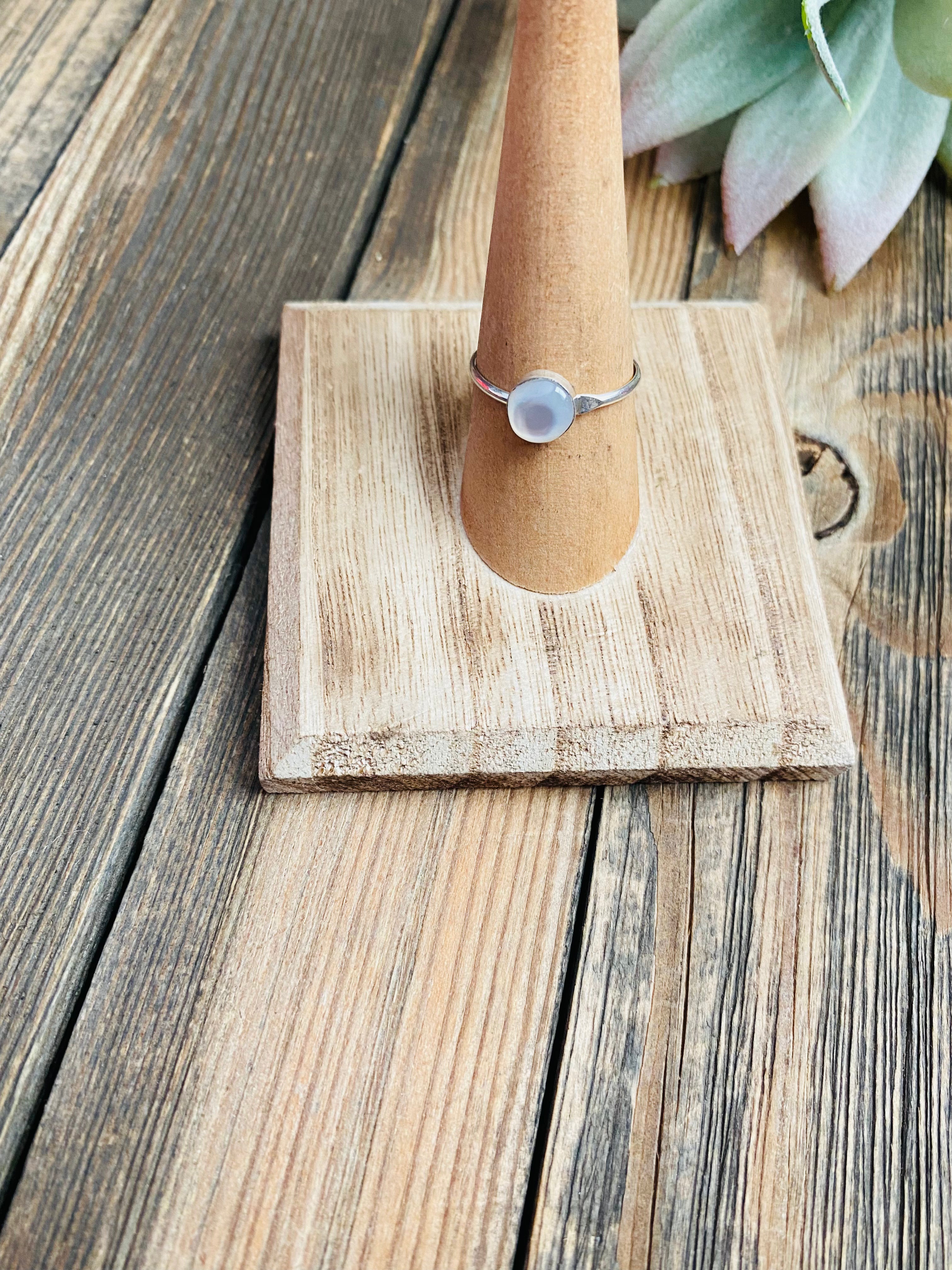 Handcrafted Mother of Pearl & Sterling Silver Ring