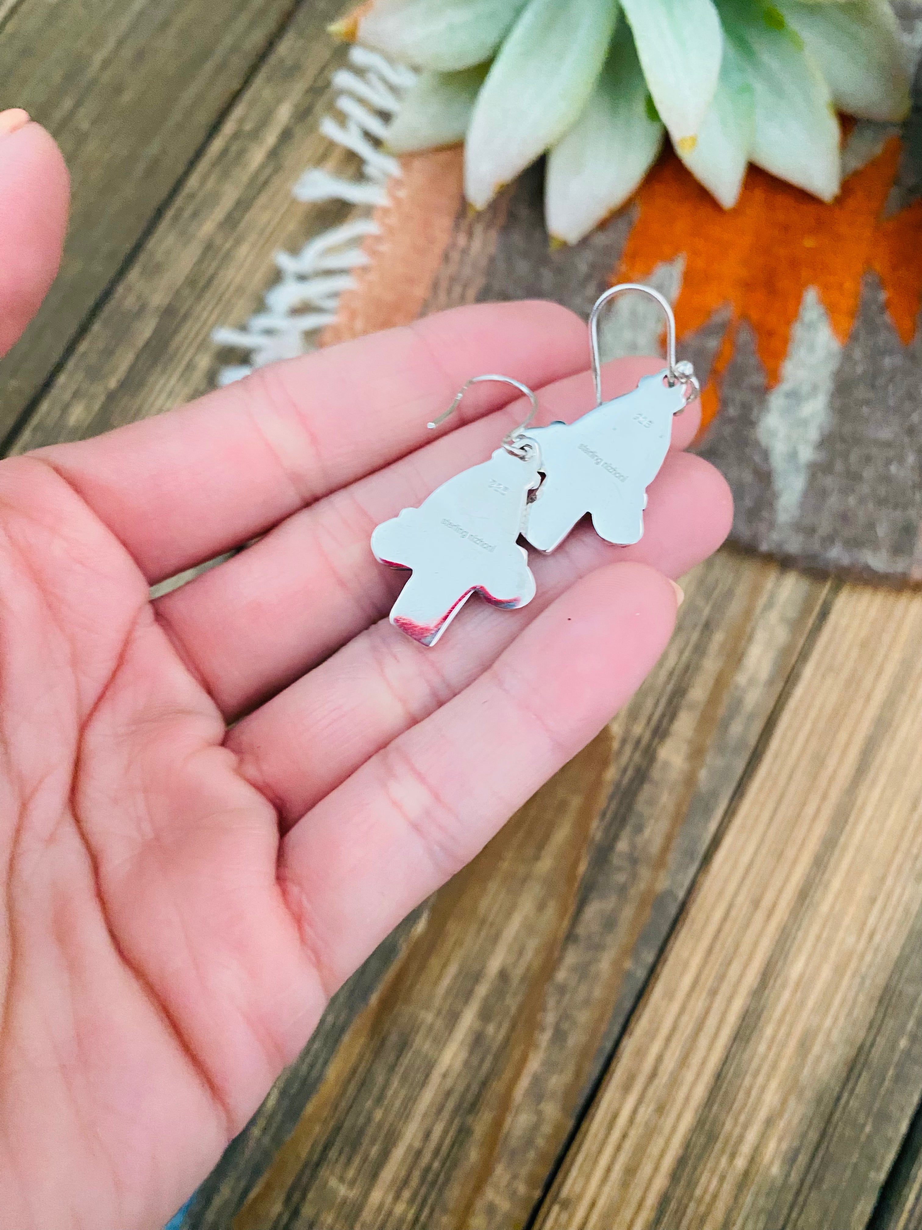 Handmade Turquoise & Sterling Silver Dangle Earrings