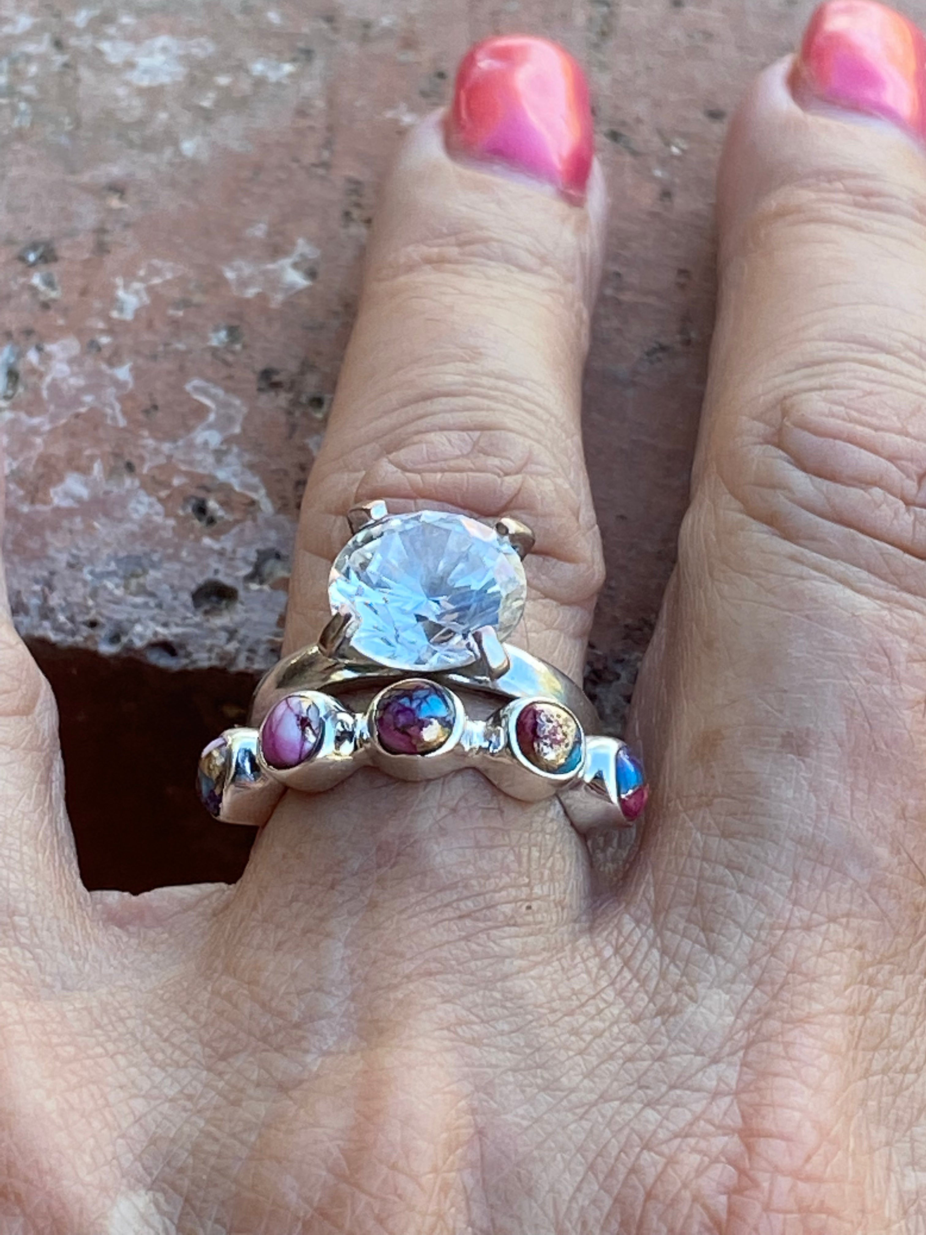 Pink Dream & Sterling Silver Stacker Band