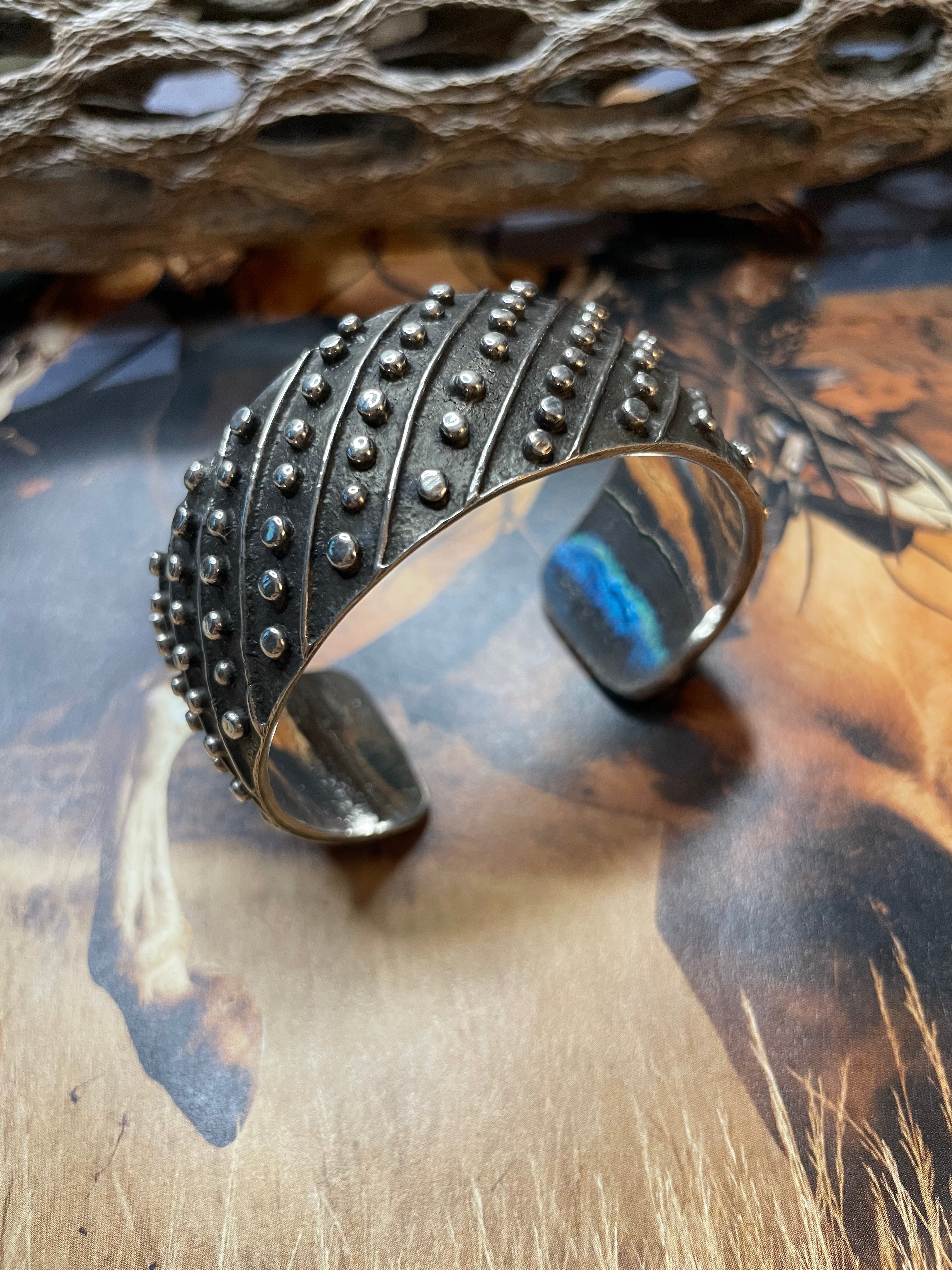 Handcrafted Sterling Silver Cuff Bracelet Signed