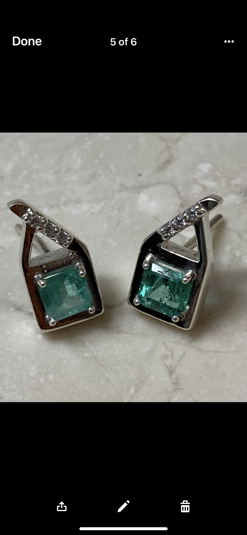 Colombian Emerald Earrings & Ring Set in Sterling Silver