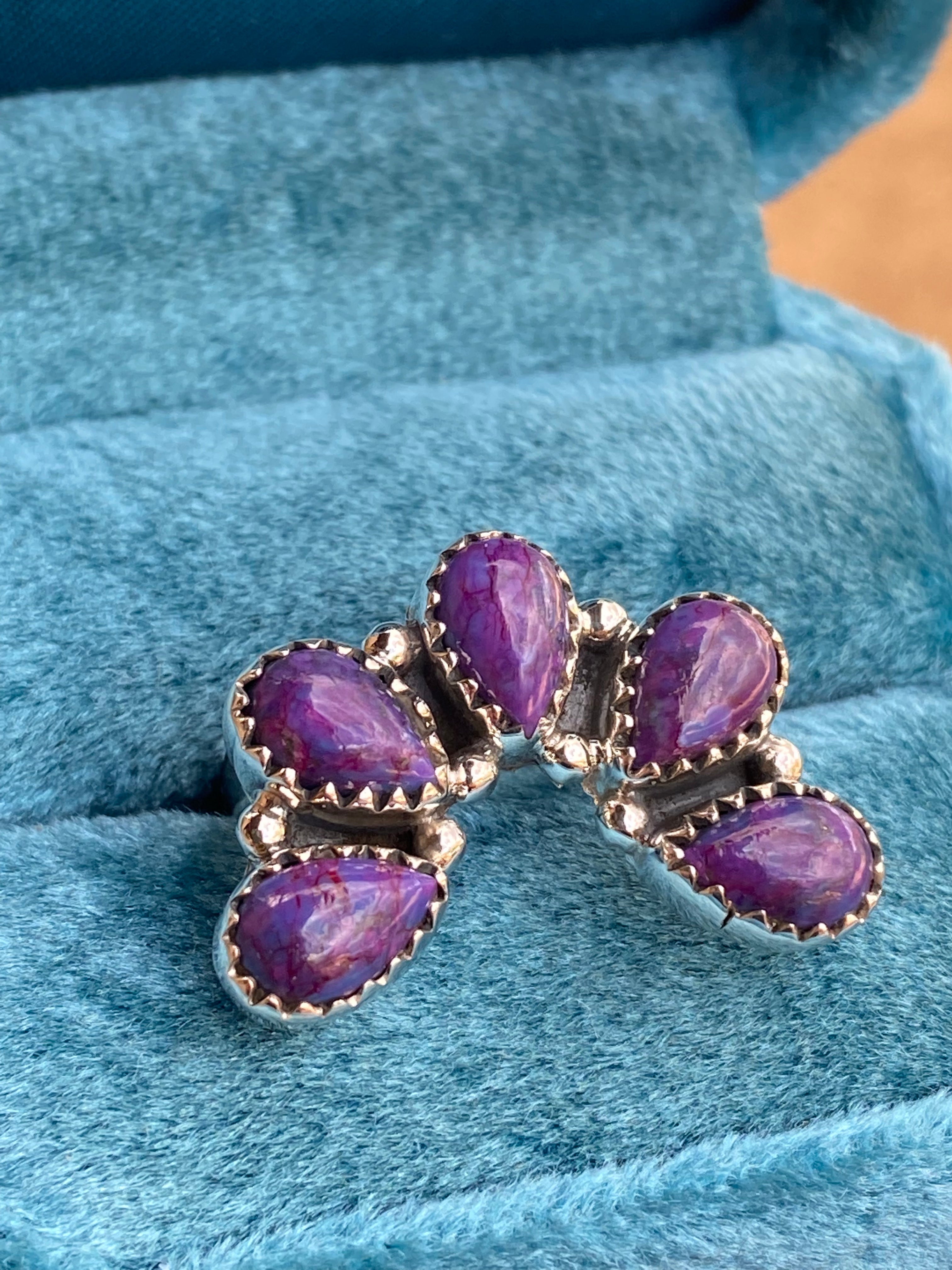 Purple Mojave & Sterling Silver Diamond Wrap Ring