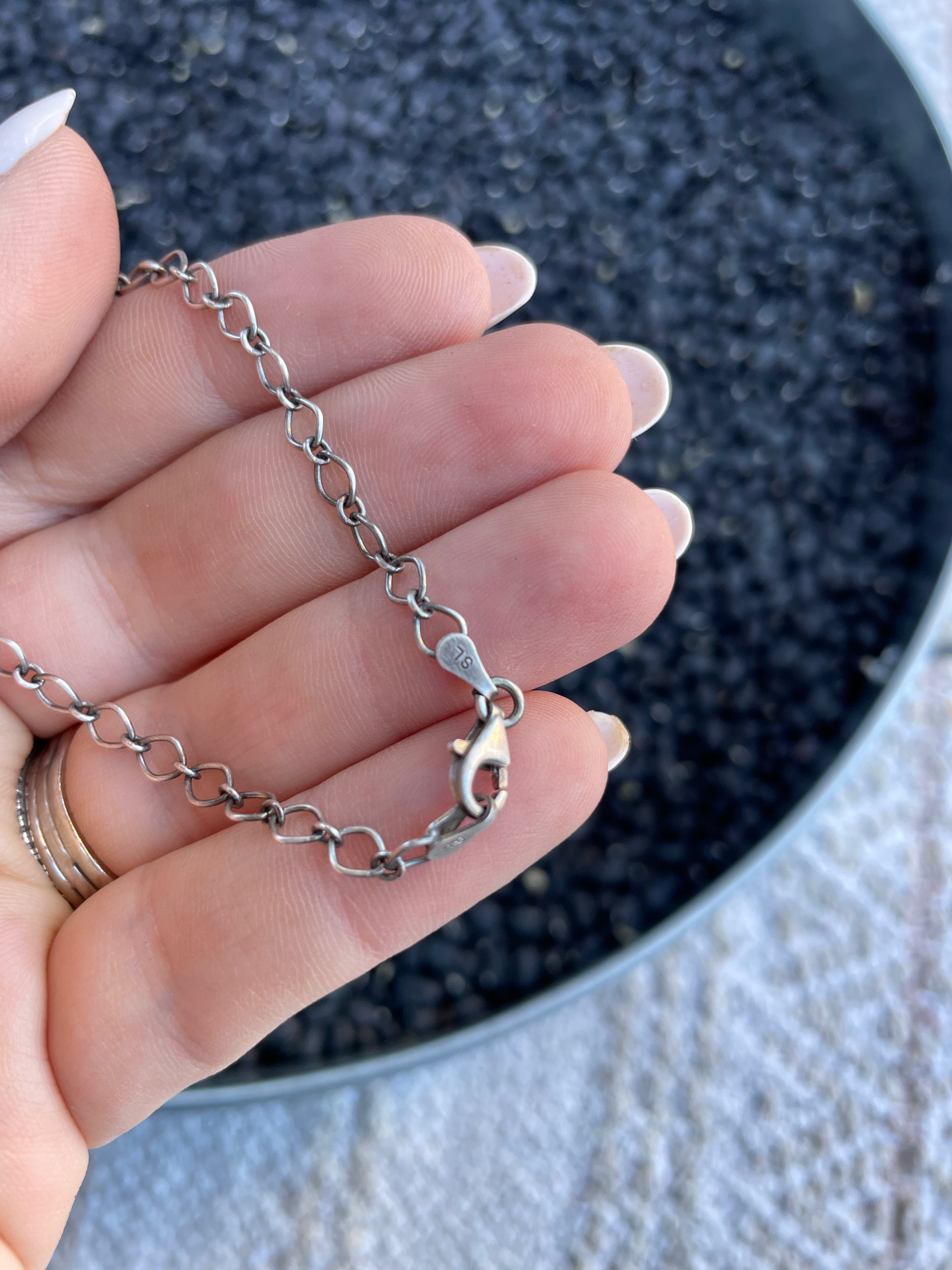 Handcrafted Queen Pink Conch Shell & Sterling Silver Heart Bracelet By P. Skeets