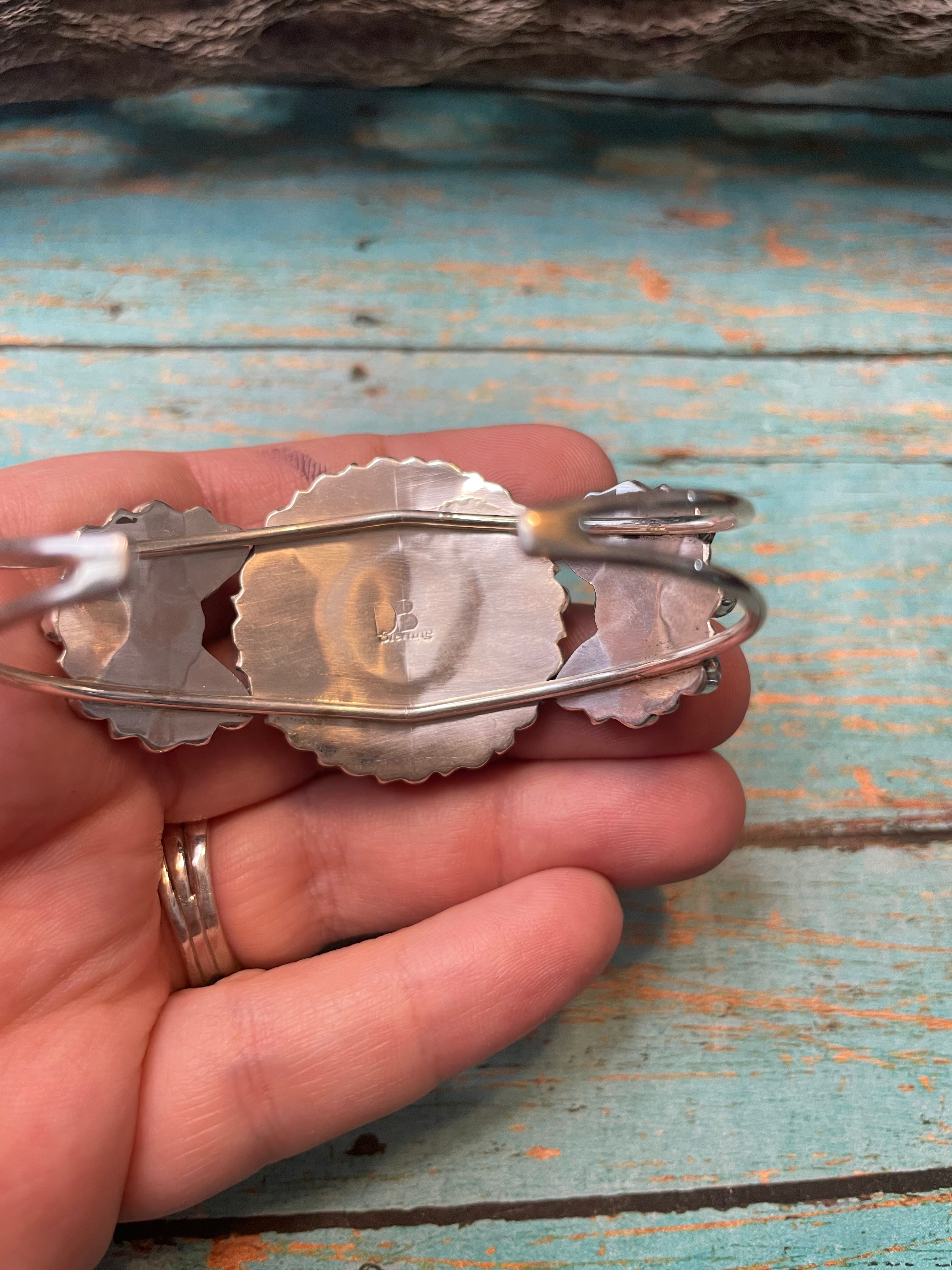 Handcrafted Purple Dream And Sterling Silver Cluster Bracelet Cuff