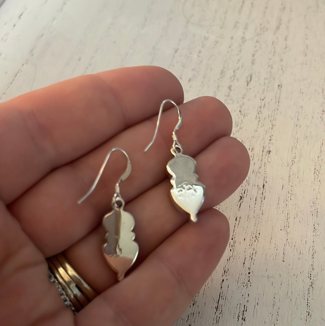 Handcrafted Blue Opal & Sterling Silver Dangle Earrings