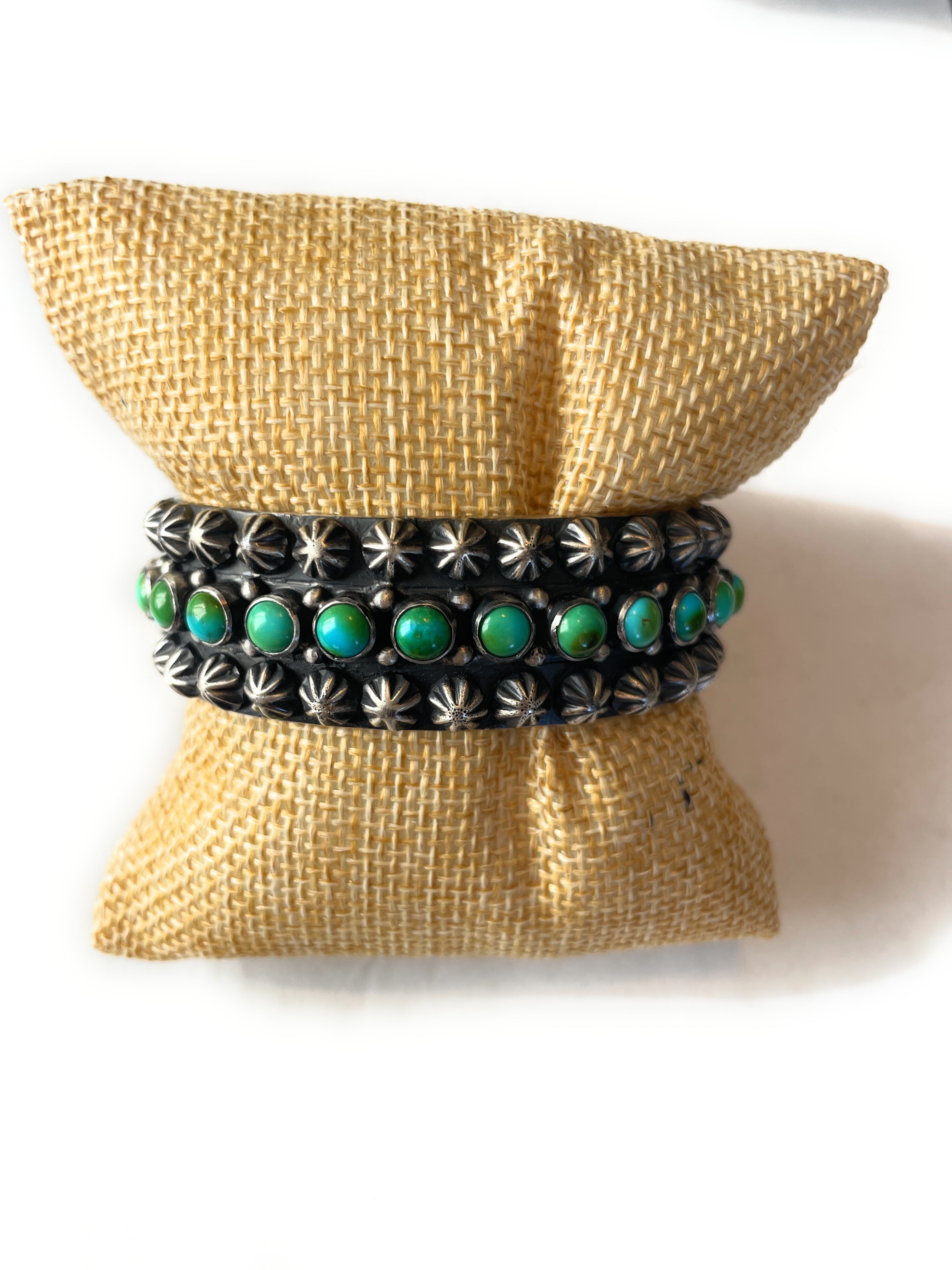 Navajo Sterling Sonoran Mountain Turquoise Cuff Bracelet by Akee Douglas /