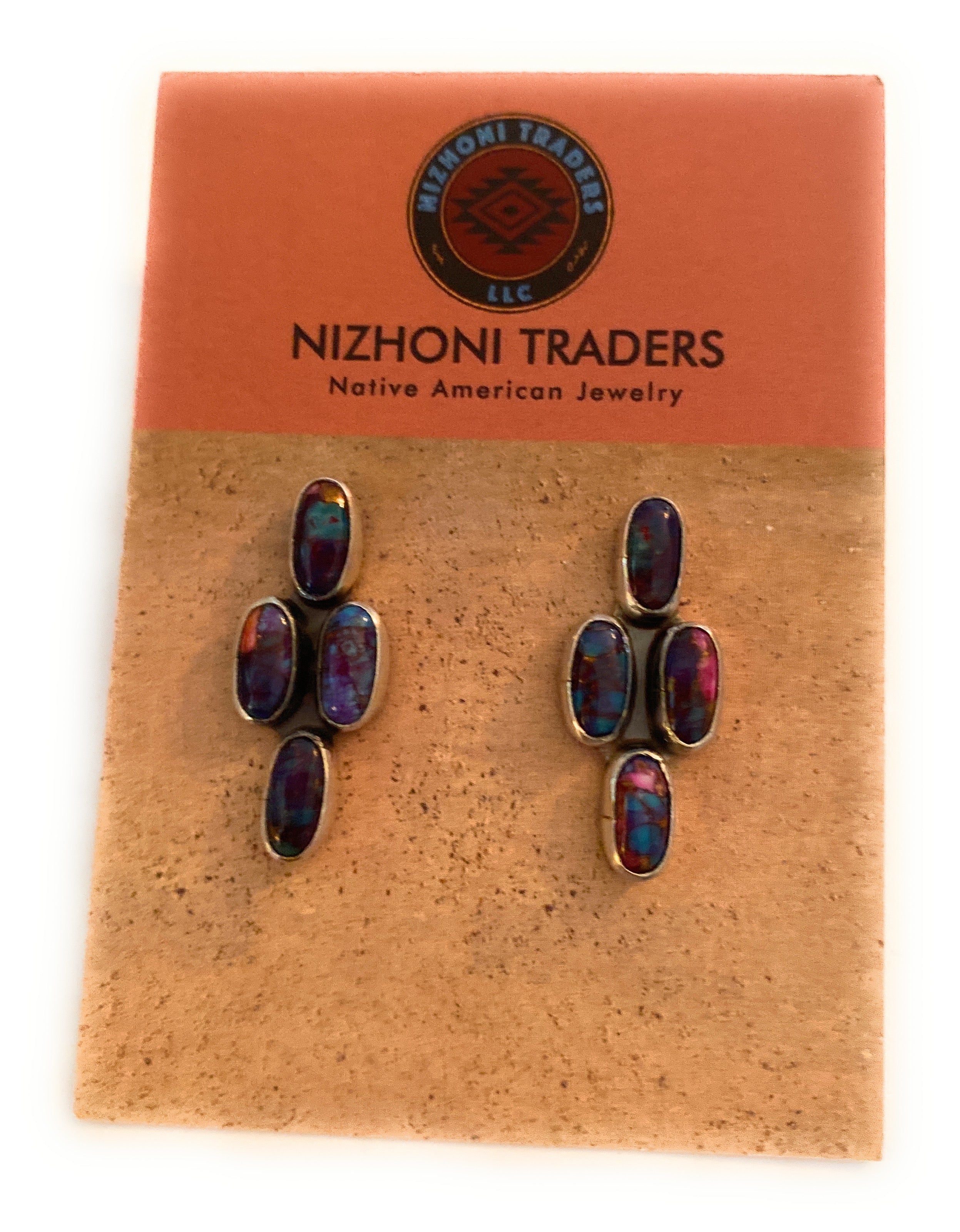 Handcrafted Pink Dream Mohave & Sterling Silver Post Earrings