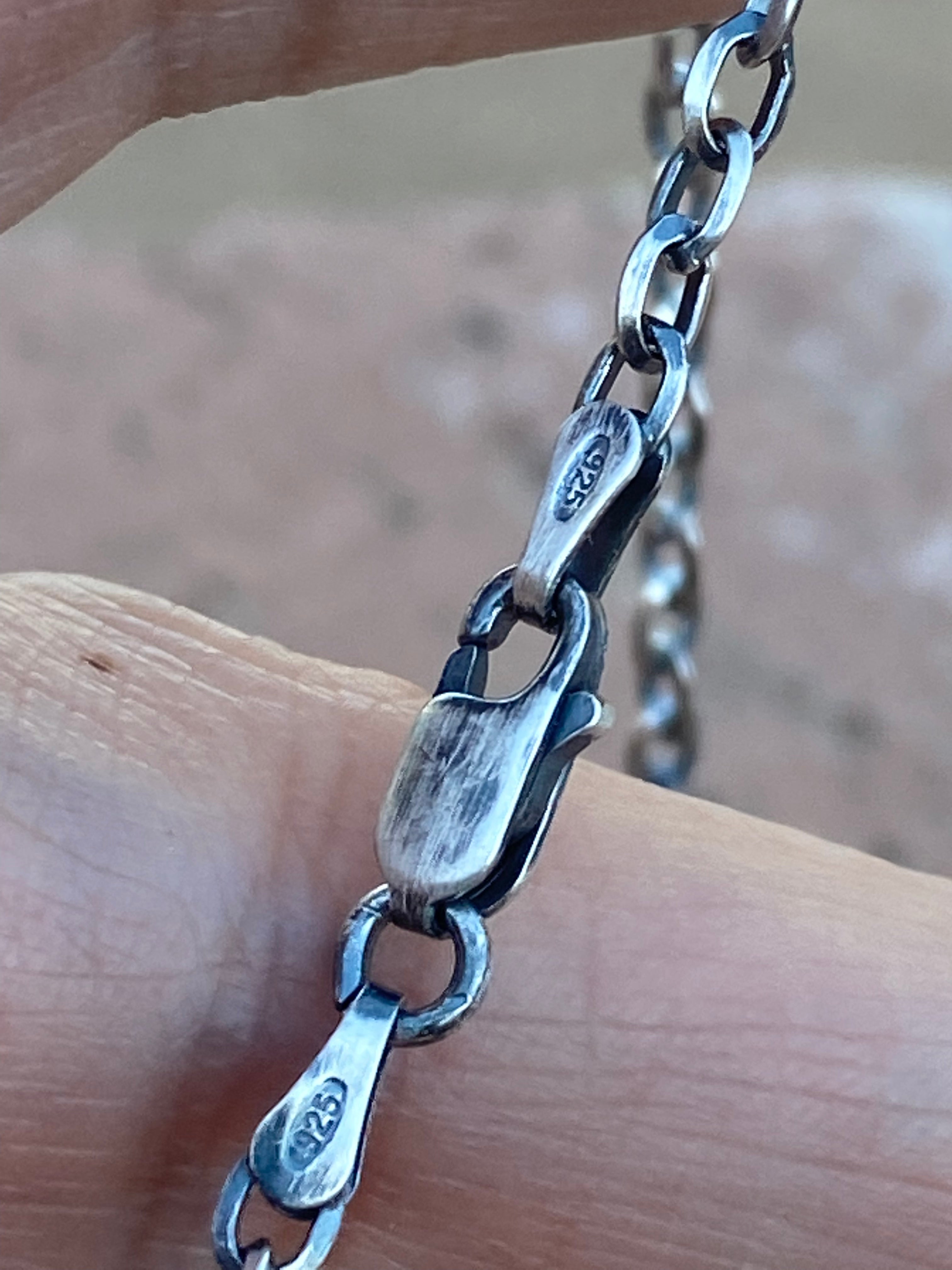 Handcrafted Sterling Silver & Lapis Drop Necklace