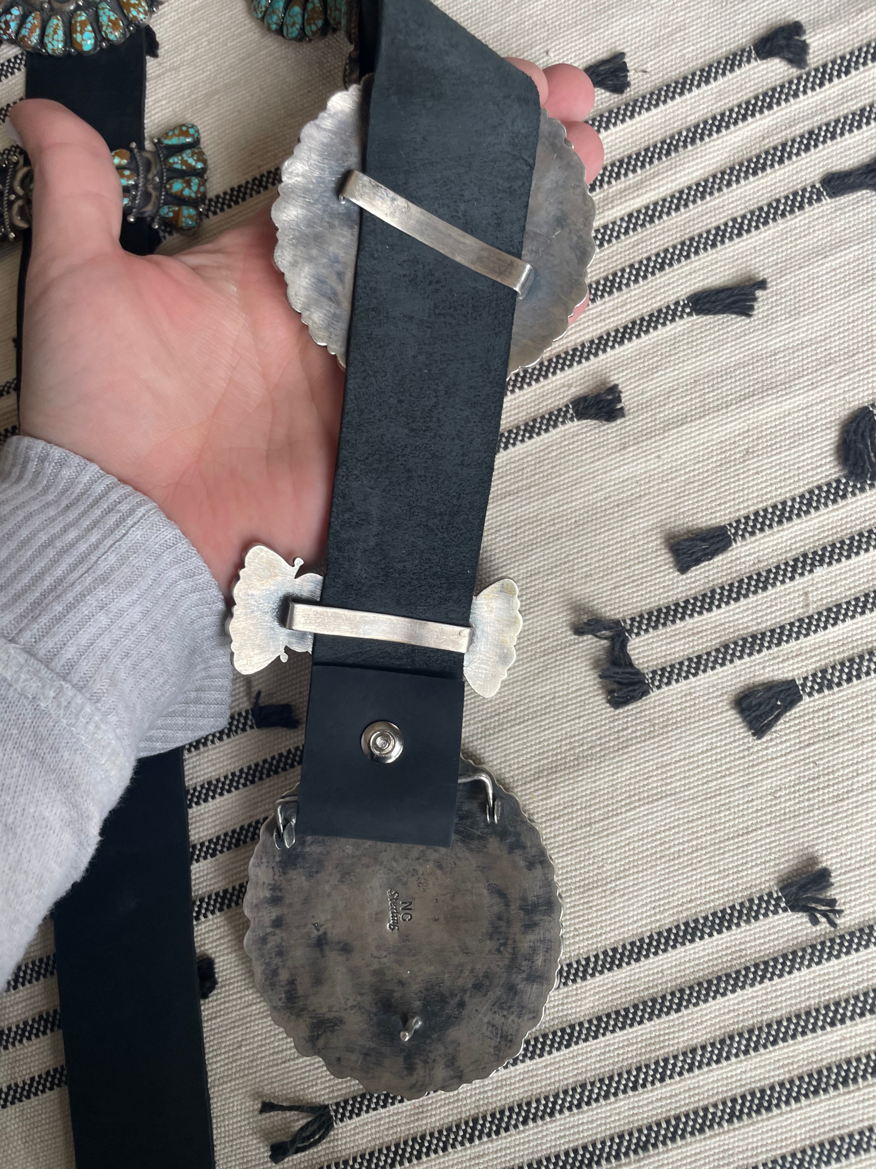 Old Pawn Beautiful Number 8 Turquoise Concho Belt