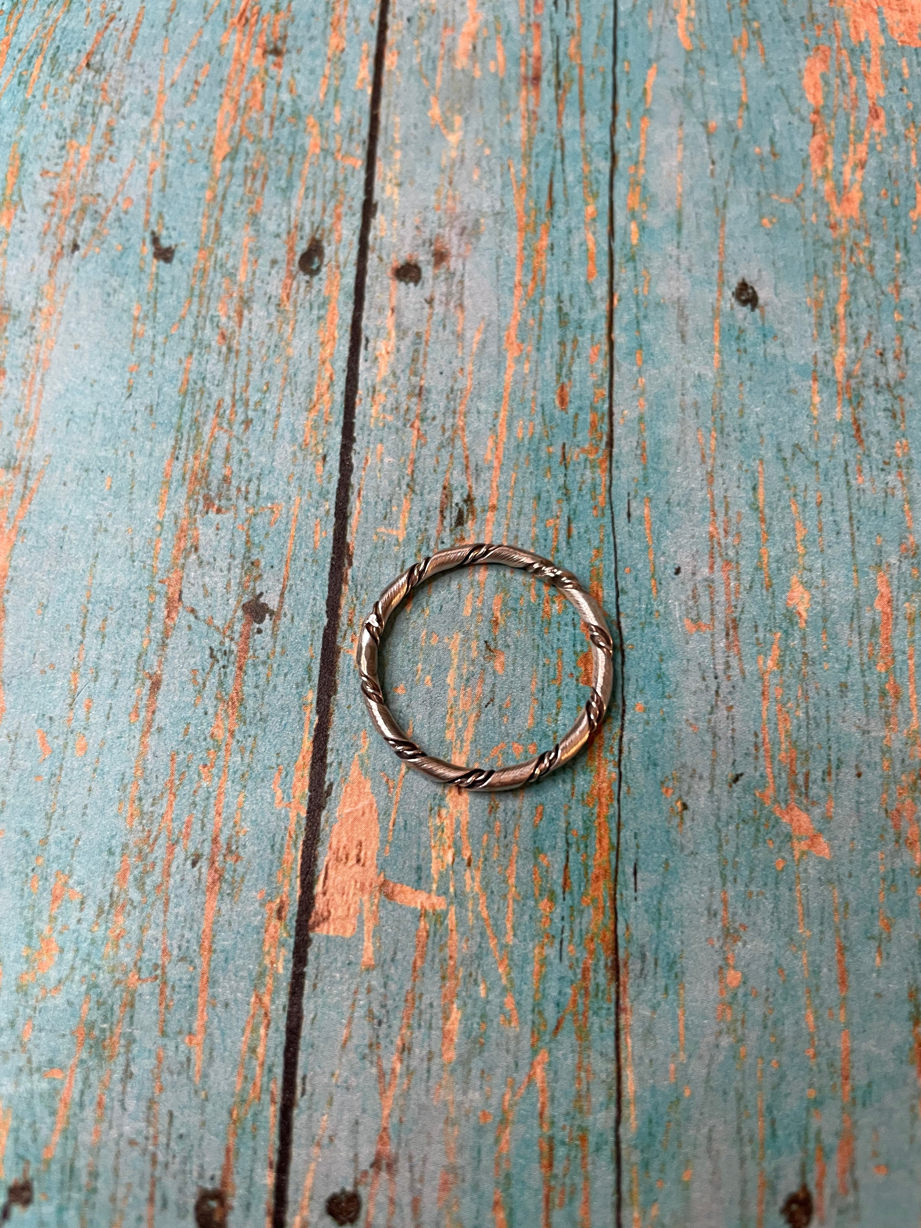 Handcrafted Sterling Silver Thin Twisted Bands SK8