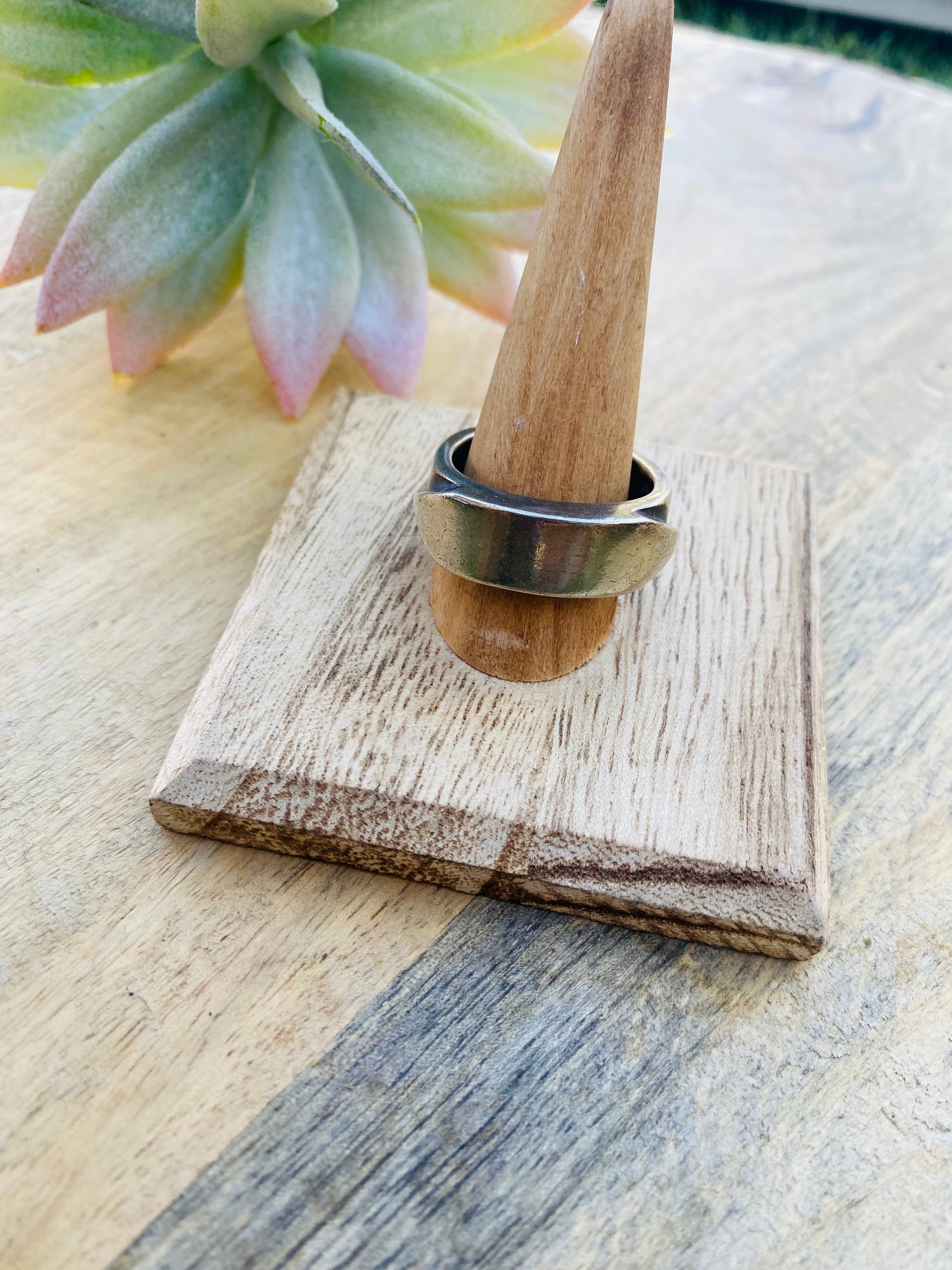 Handcrafted Vintage Sterling Silver Ring Size 11 Signed