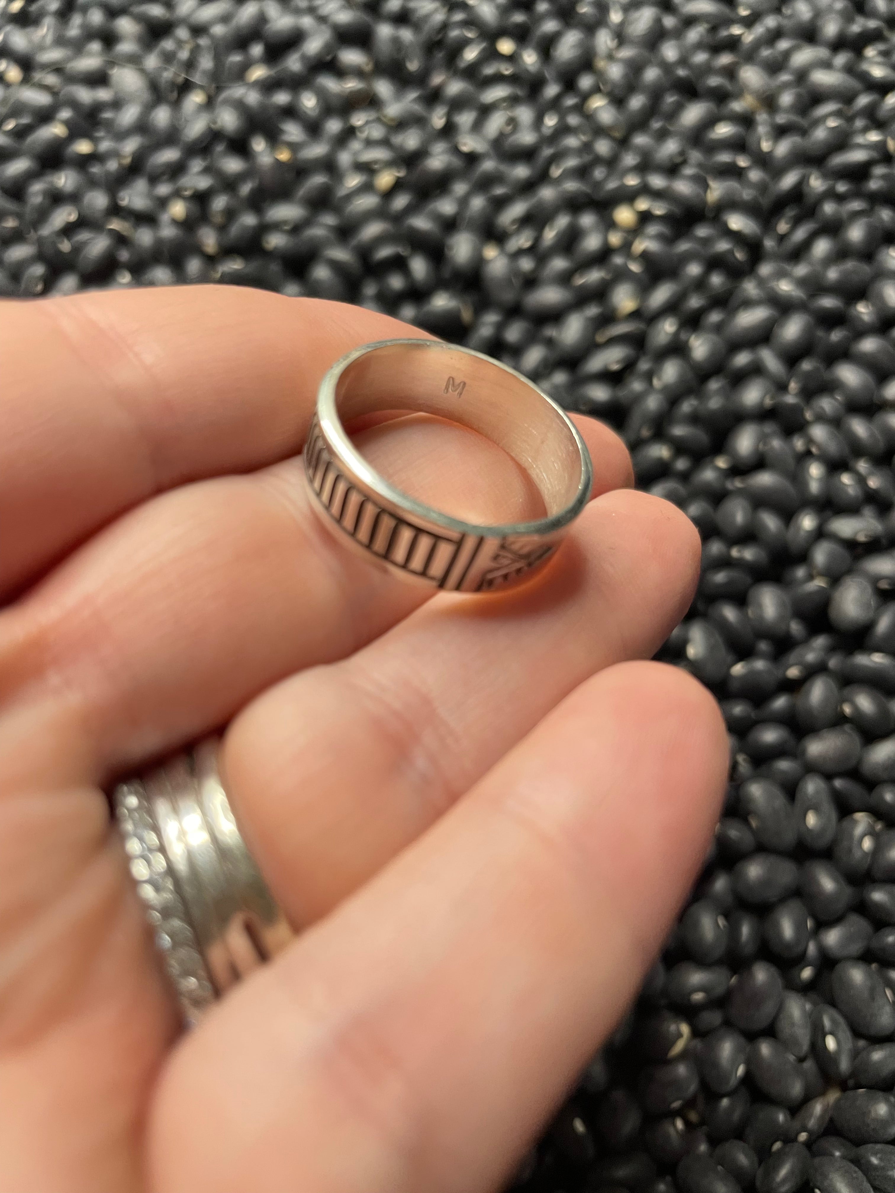 Handcrafted Sterling Silver Mixed Designs Bands Signed