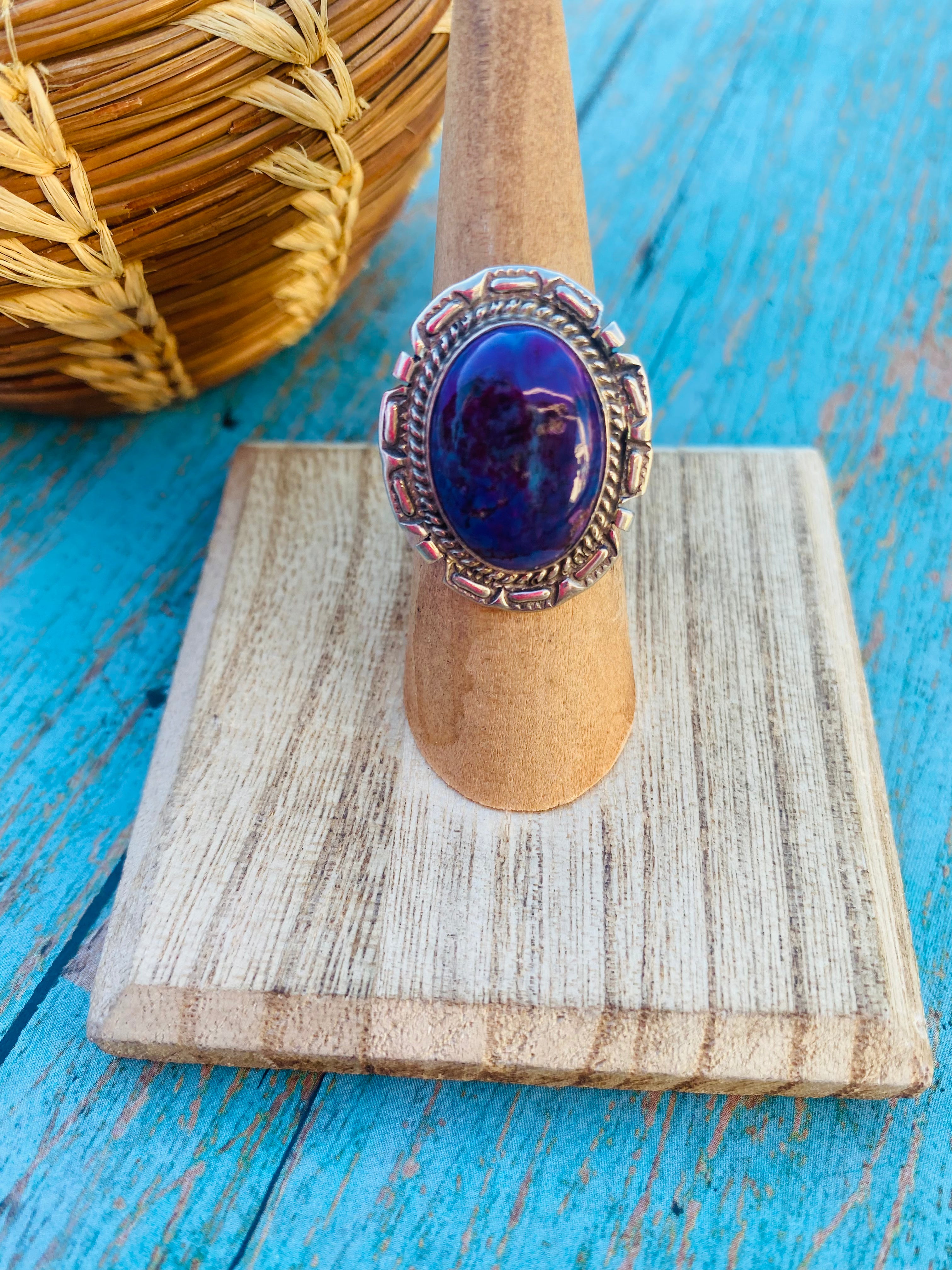 Handcrafted Purple Mojave & Sterling Silver Ring