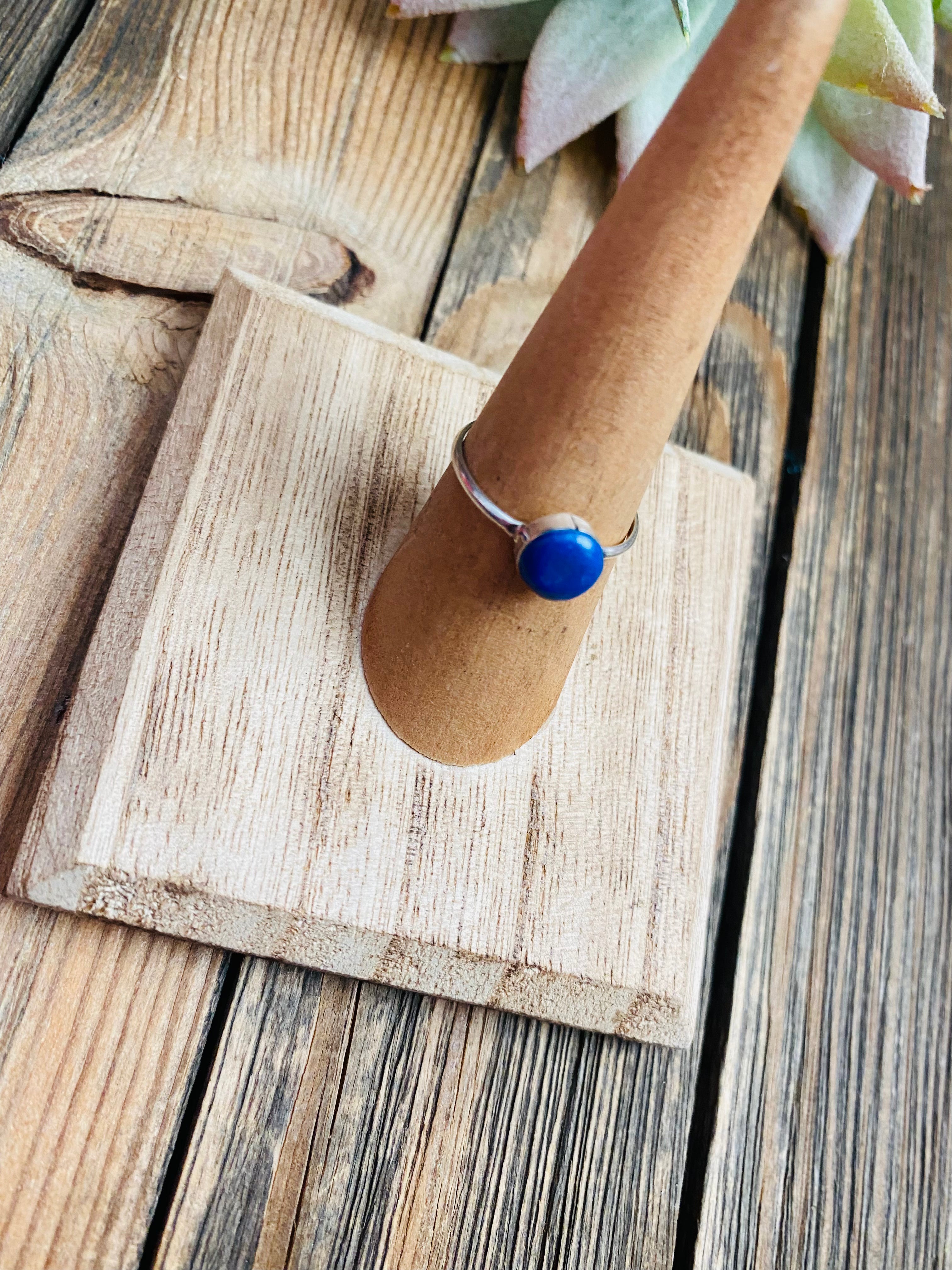 Handcrafted Denim Lapis & Sterling Silver Ring