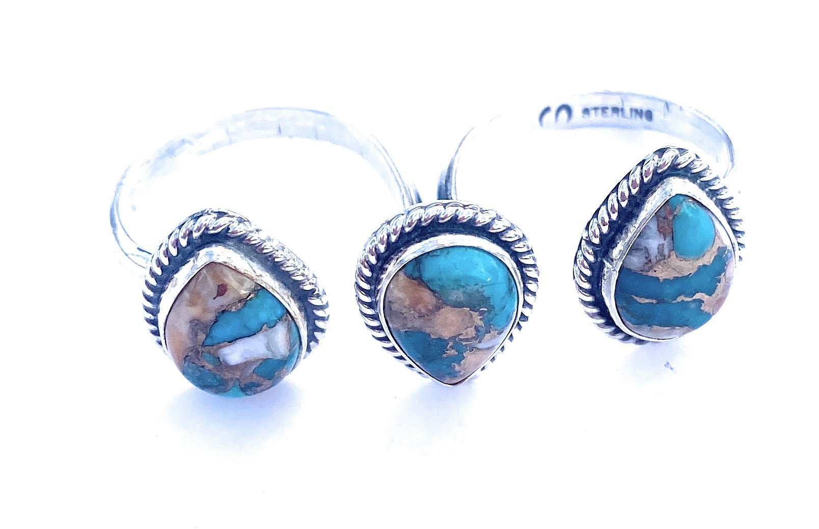 Handcrafted Multi Stone Spice & Sterling Silver Adjustable Ring