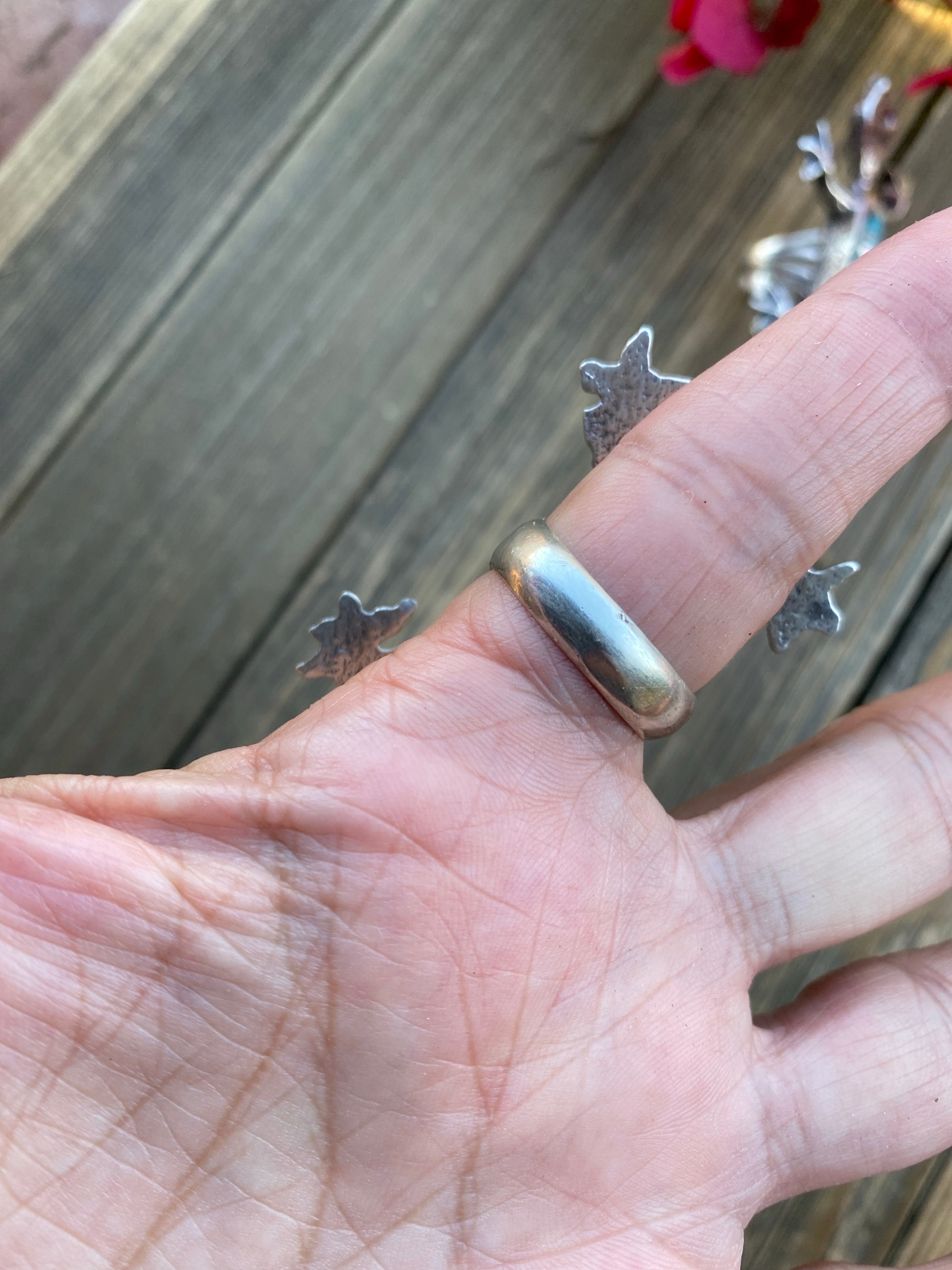 Handcrafted Turquoise& Sterling Silver Inlay Gecko Ring