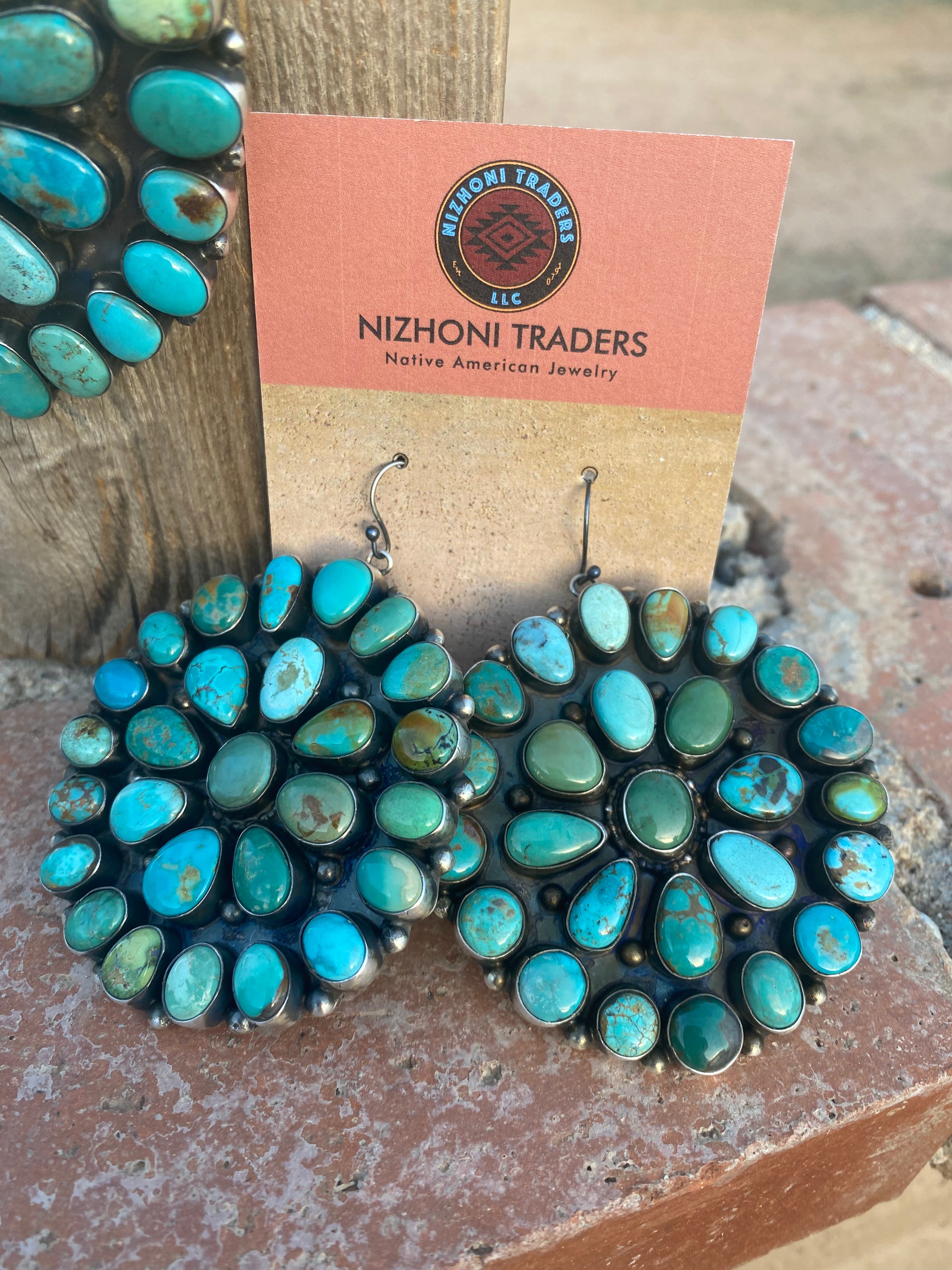 Handcrafted Ella Peters Royston Turquoise Statement Necklace Set