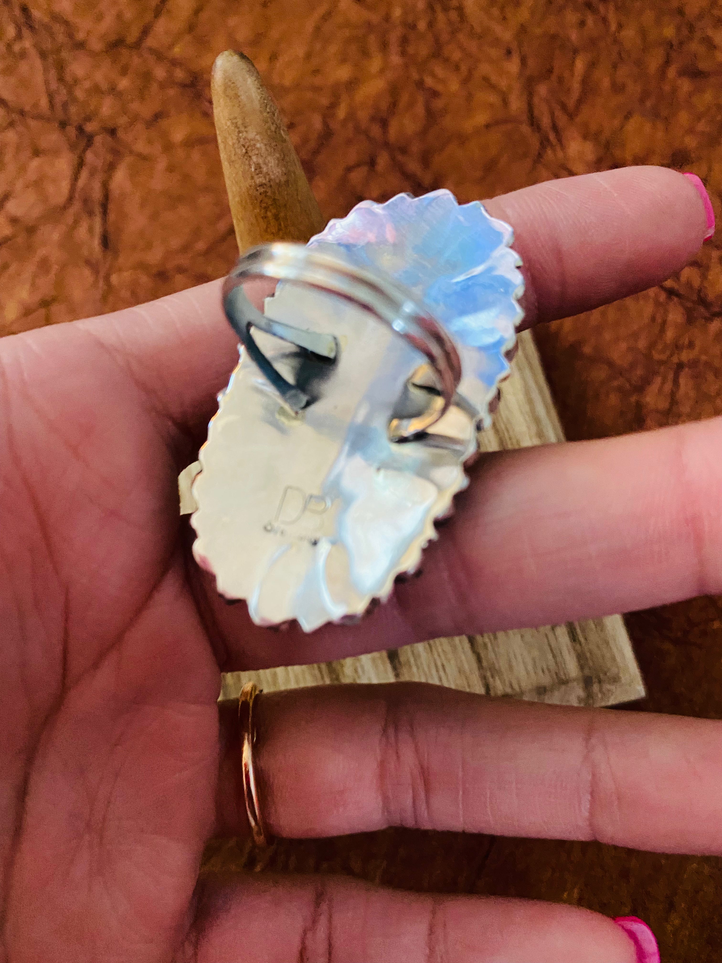 Handcrafted Sterling Silver & Natural Spice Mojave Cluster Ring