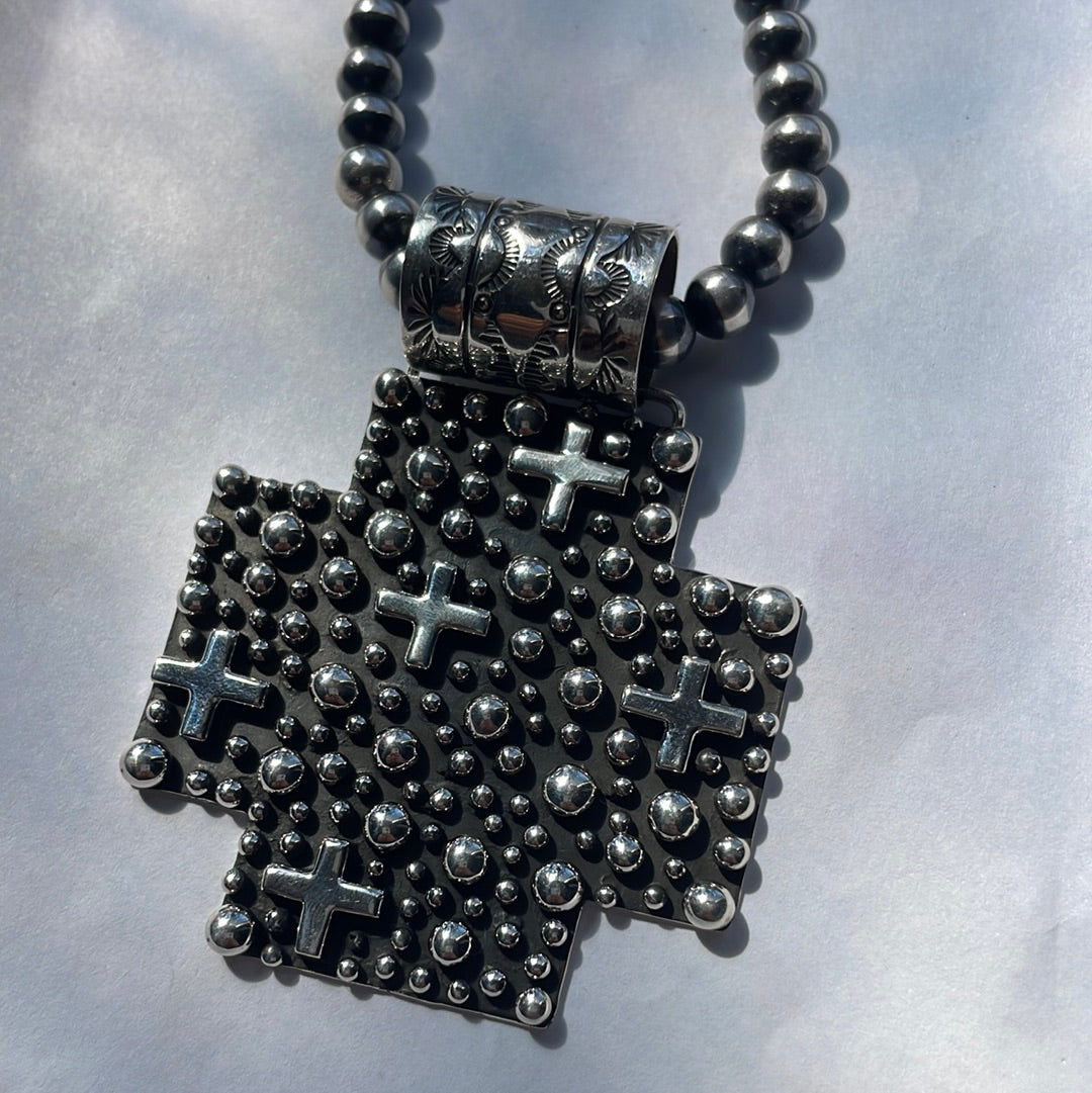 Beautiful Handcrafted Sterling Silver Cross Pendant by Akee Douglas