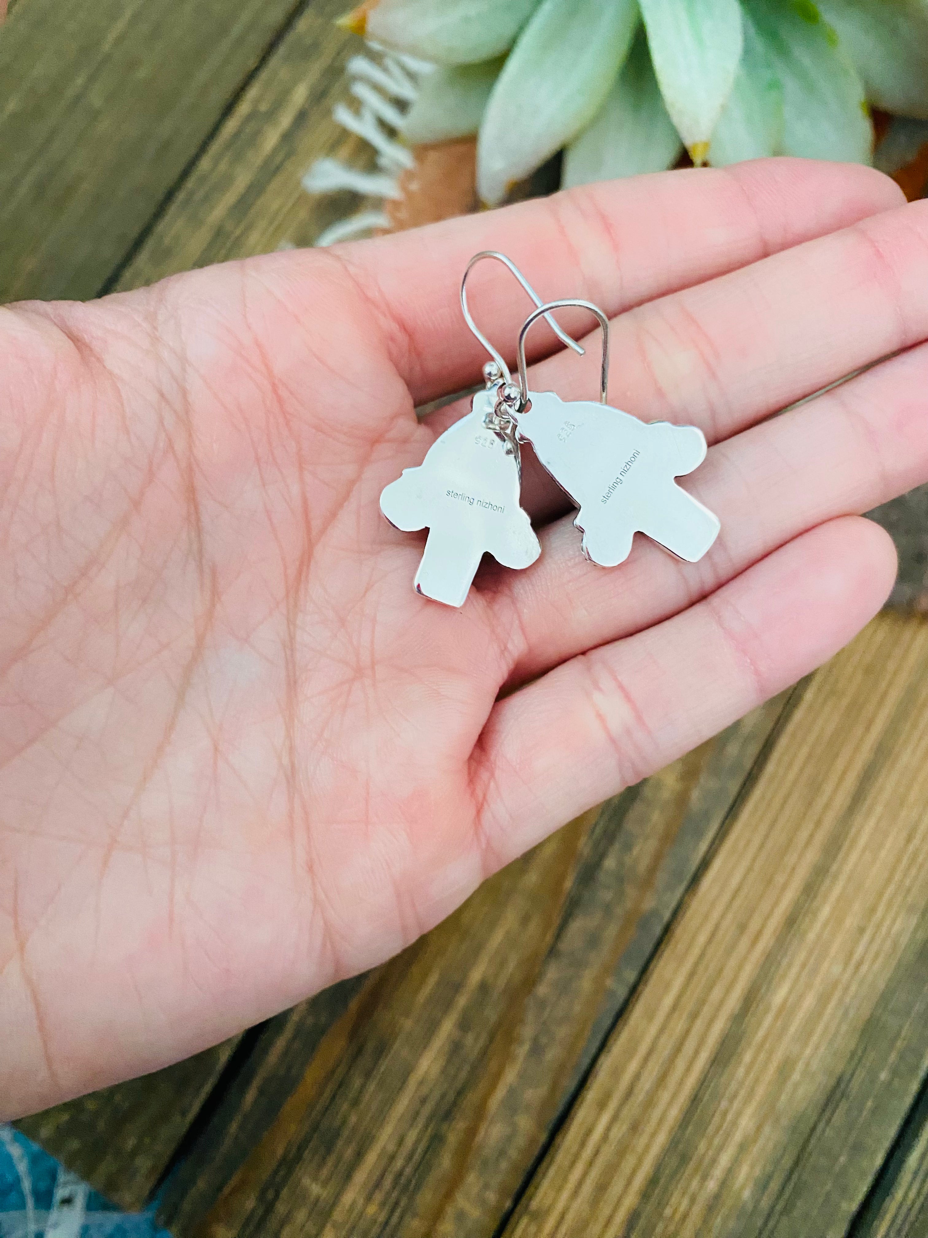 Handmade Turquoise & Sterling Silver Dangle Earrings