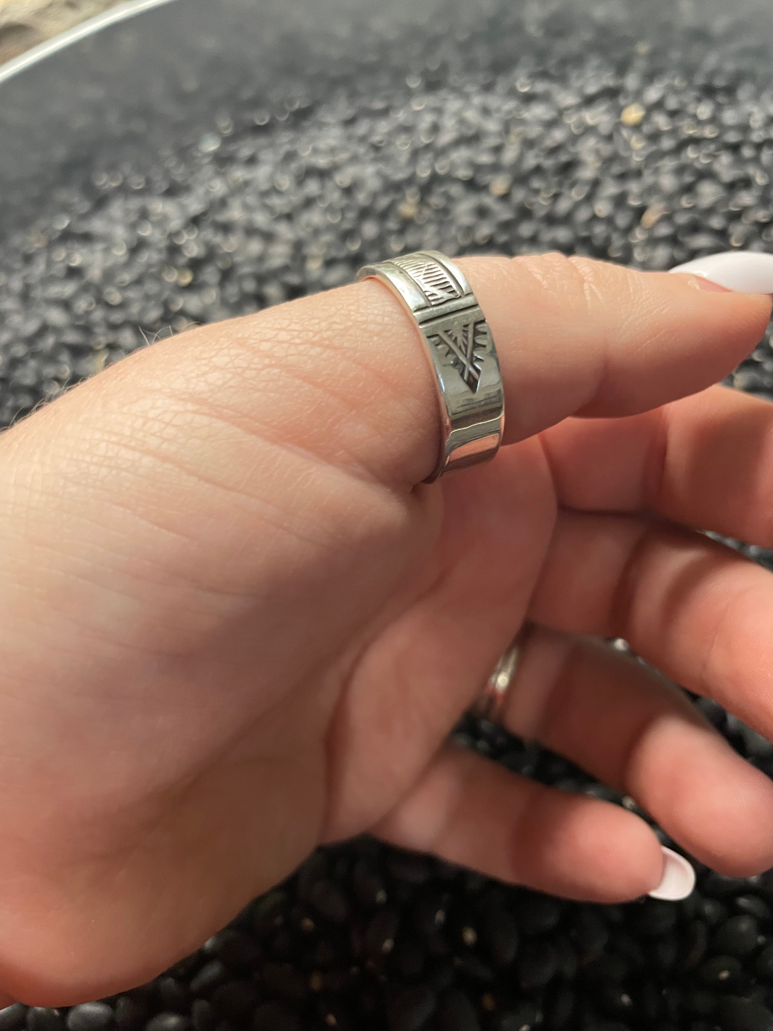 Handcrafted Sterling Silver Mixed Designs Bands Signed