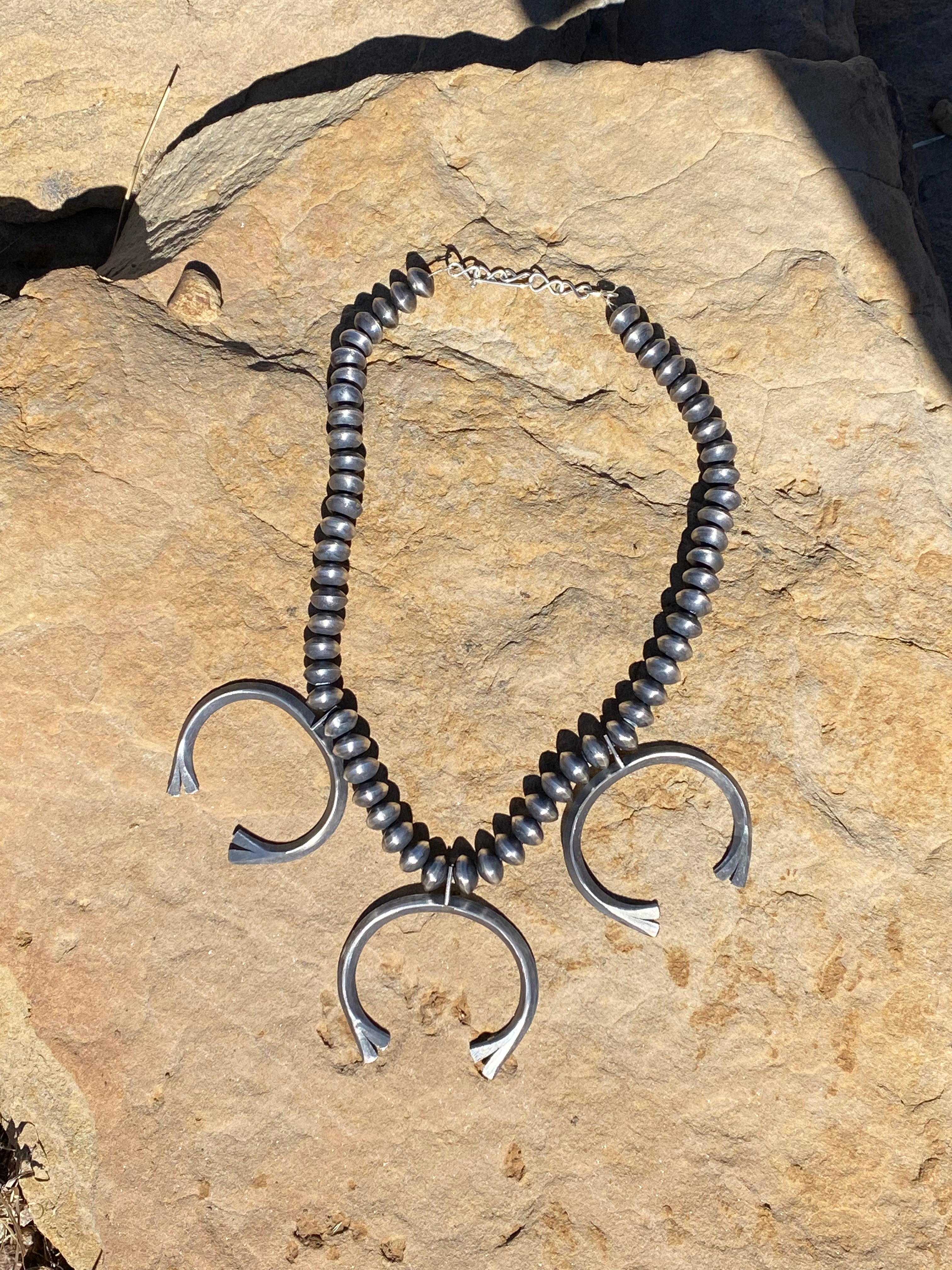 Beautiful Navajo Sterling Silver Naja Necklace Azalia Lewis