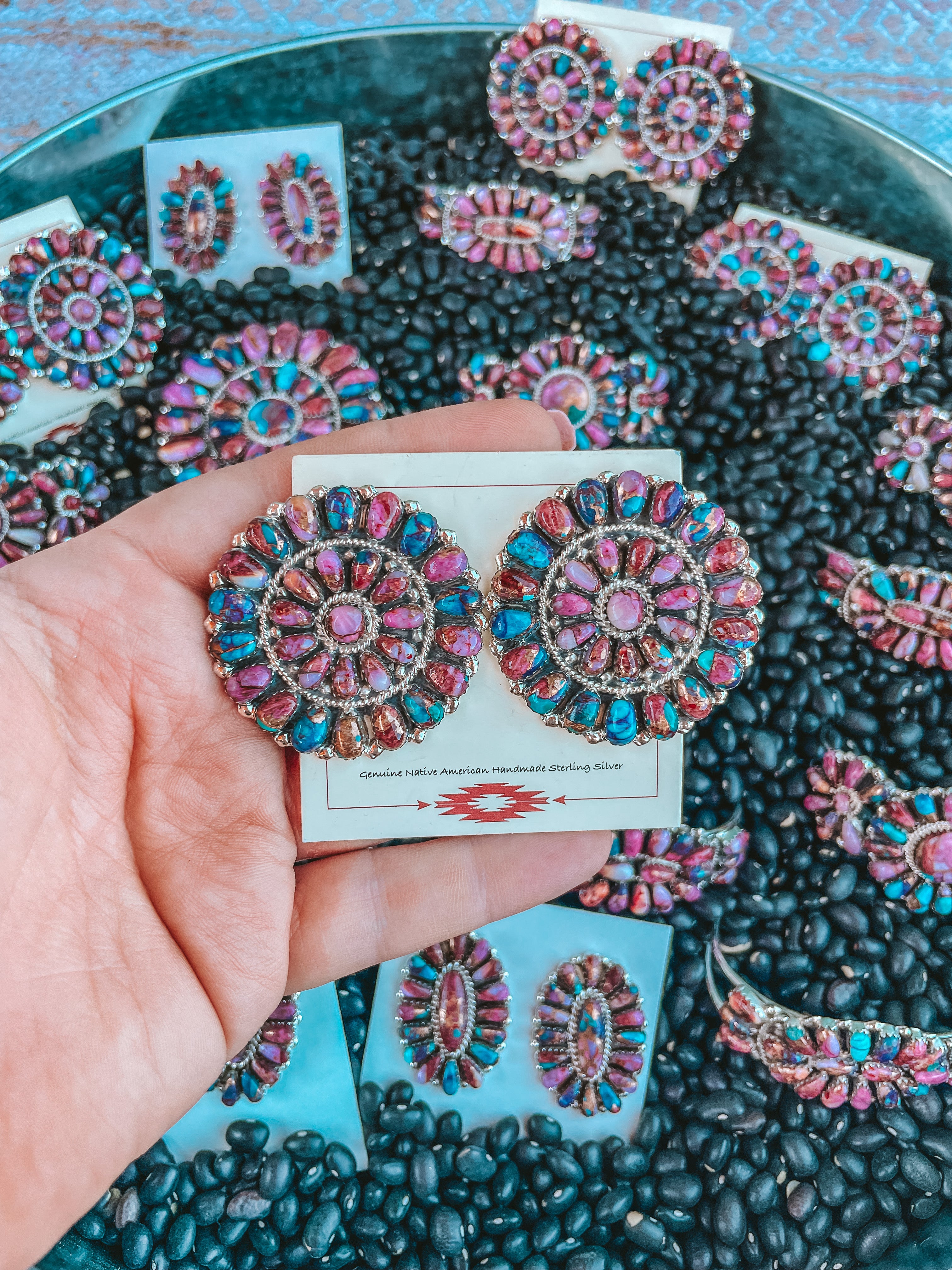 Handcrafted Sterling Silver Purple Dream Earrings Signed