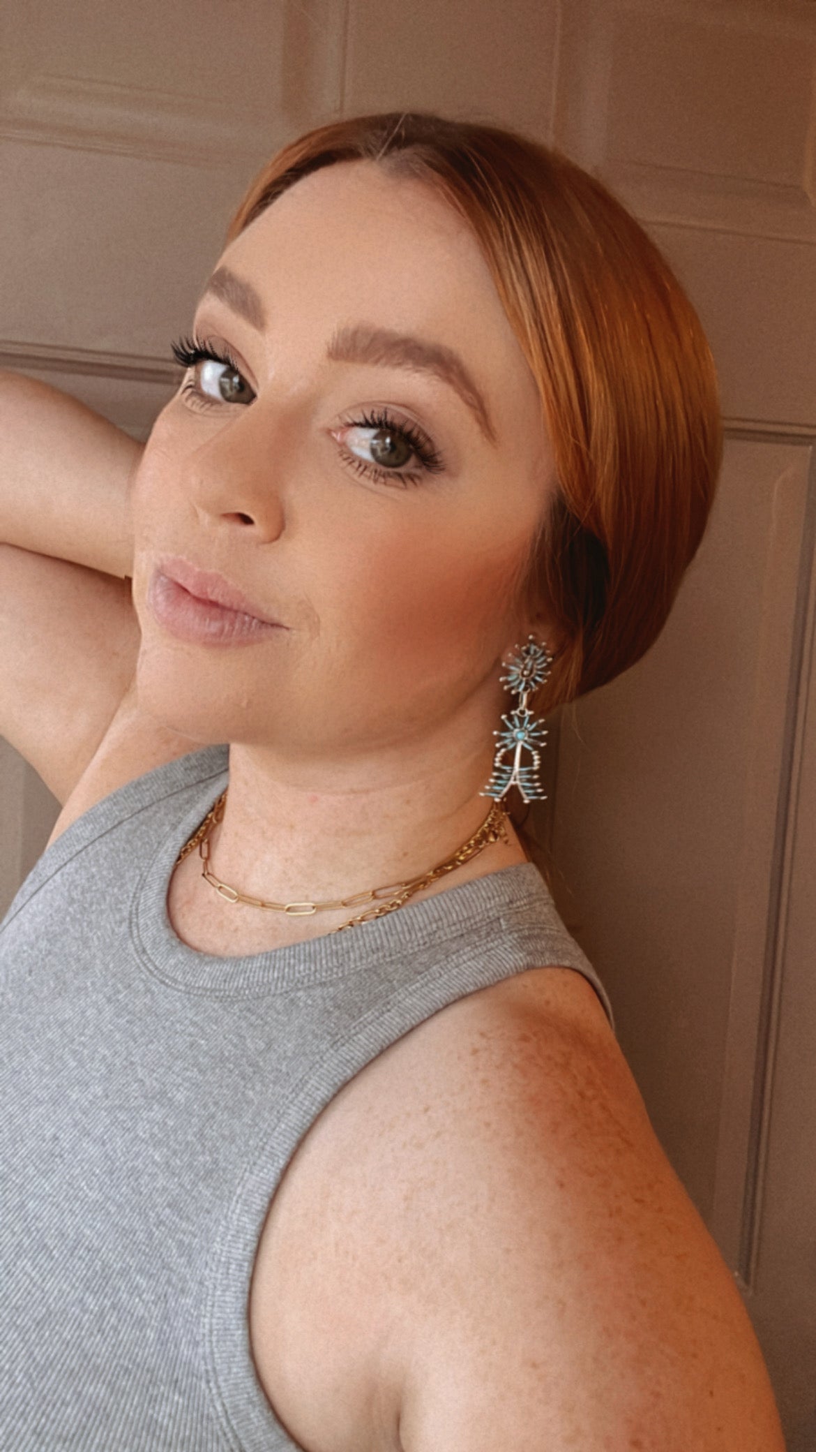 Handmade Sterling Silver And Turquoise Needlepoint Dangle Earrings