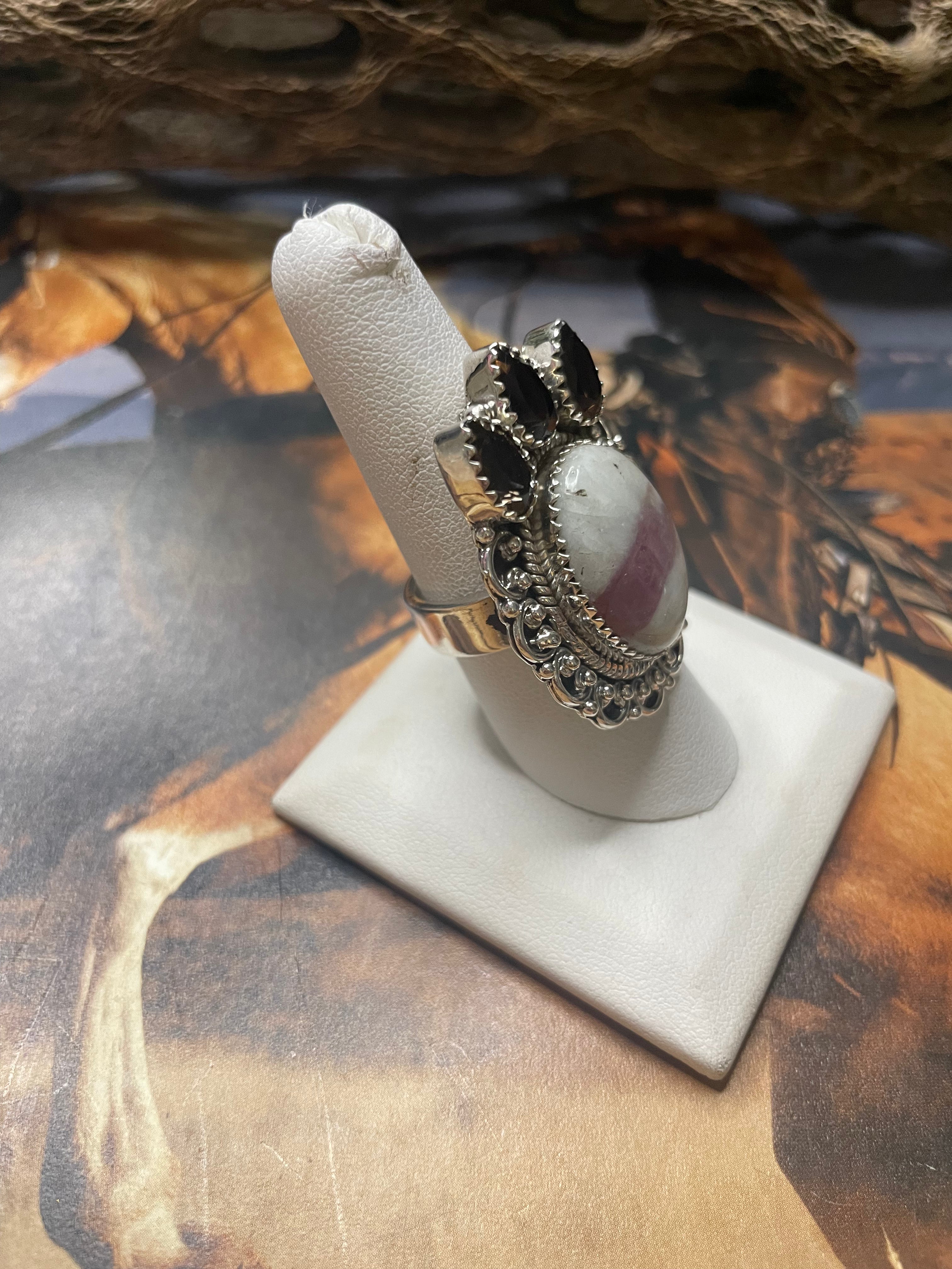 Handmade Tourmaline Quartz Adjustable Ring