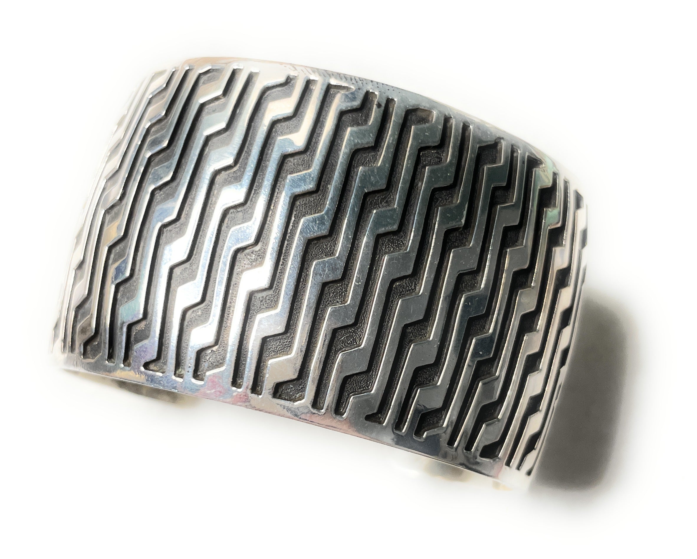 Handcrafted Sterling Silver Southwest Bracelet Cuff Signed