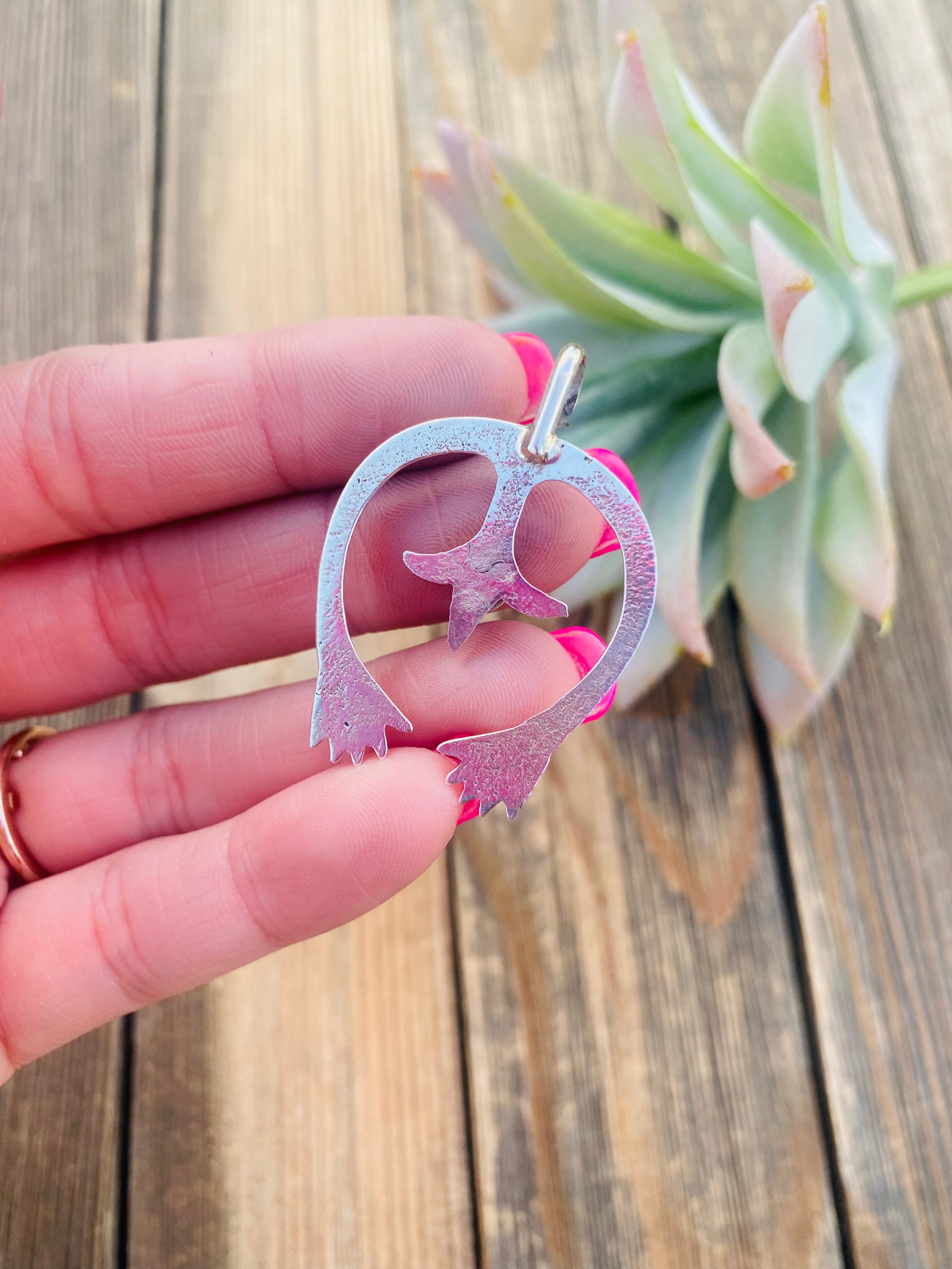 Handcrafted Sterling Silver & Turquoise Naja Pendant