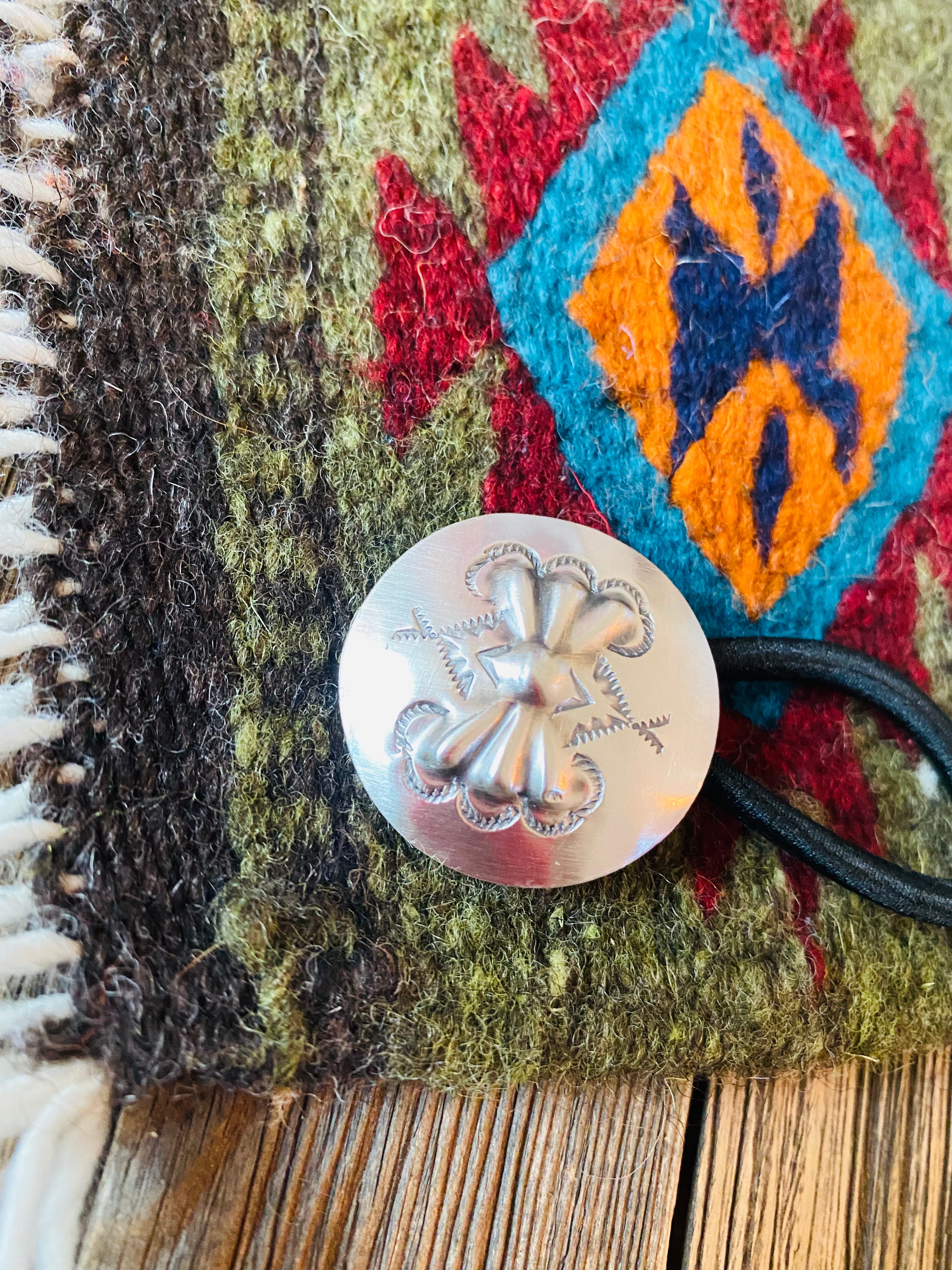 Handcrafted Sterling Silver Hand Stamped Hair Tie