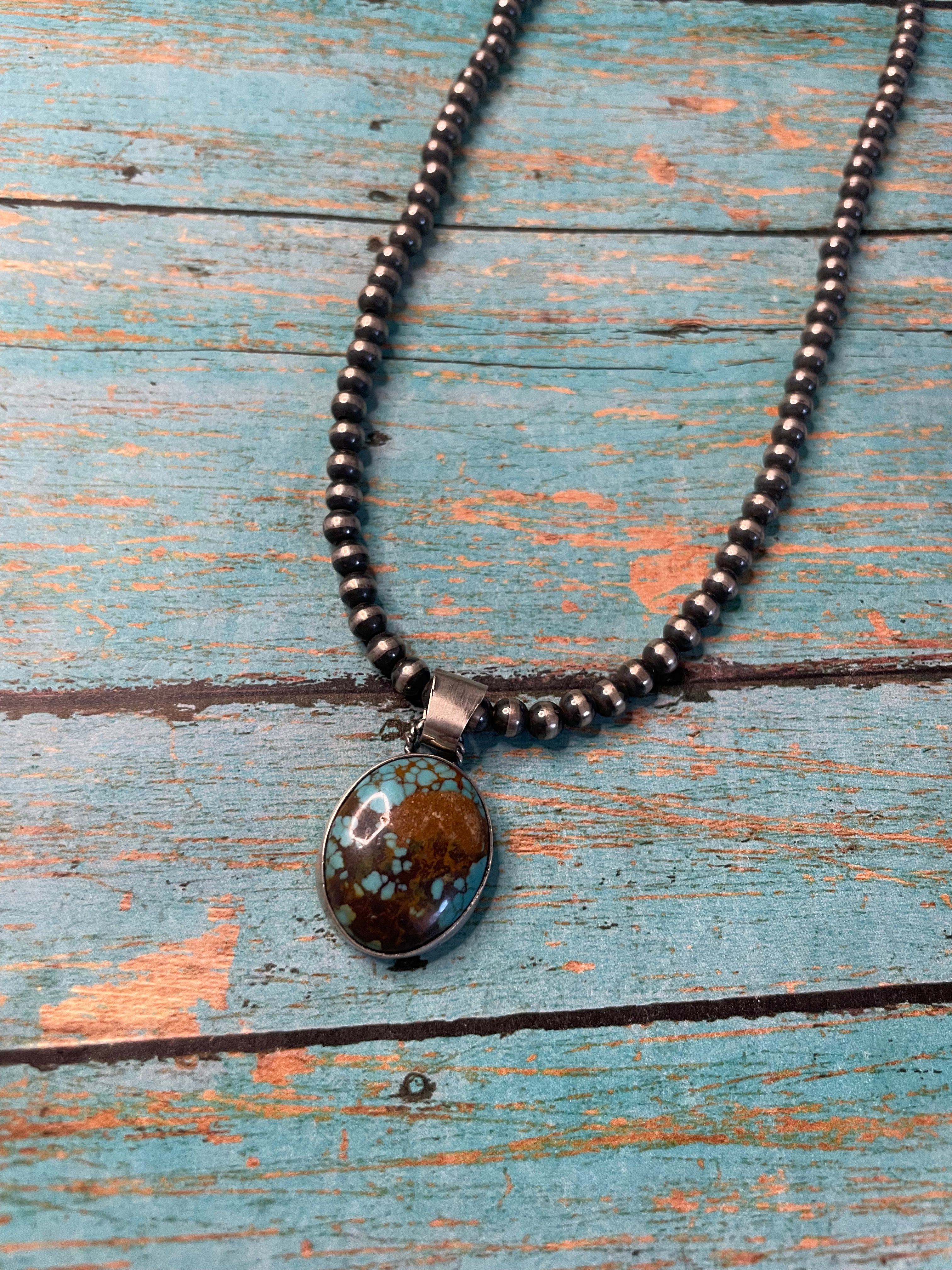 Handcrafted Turquoise And Sterling Silver Pendant