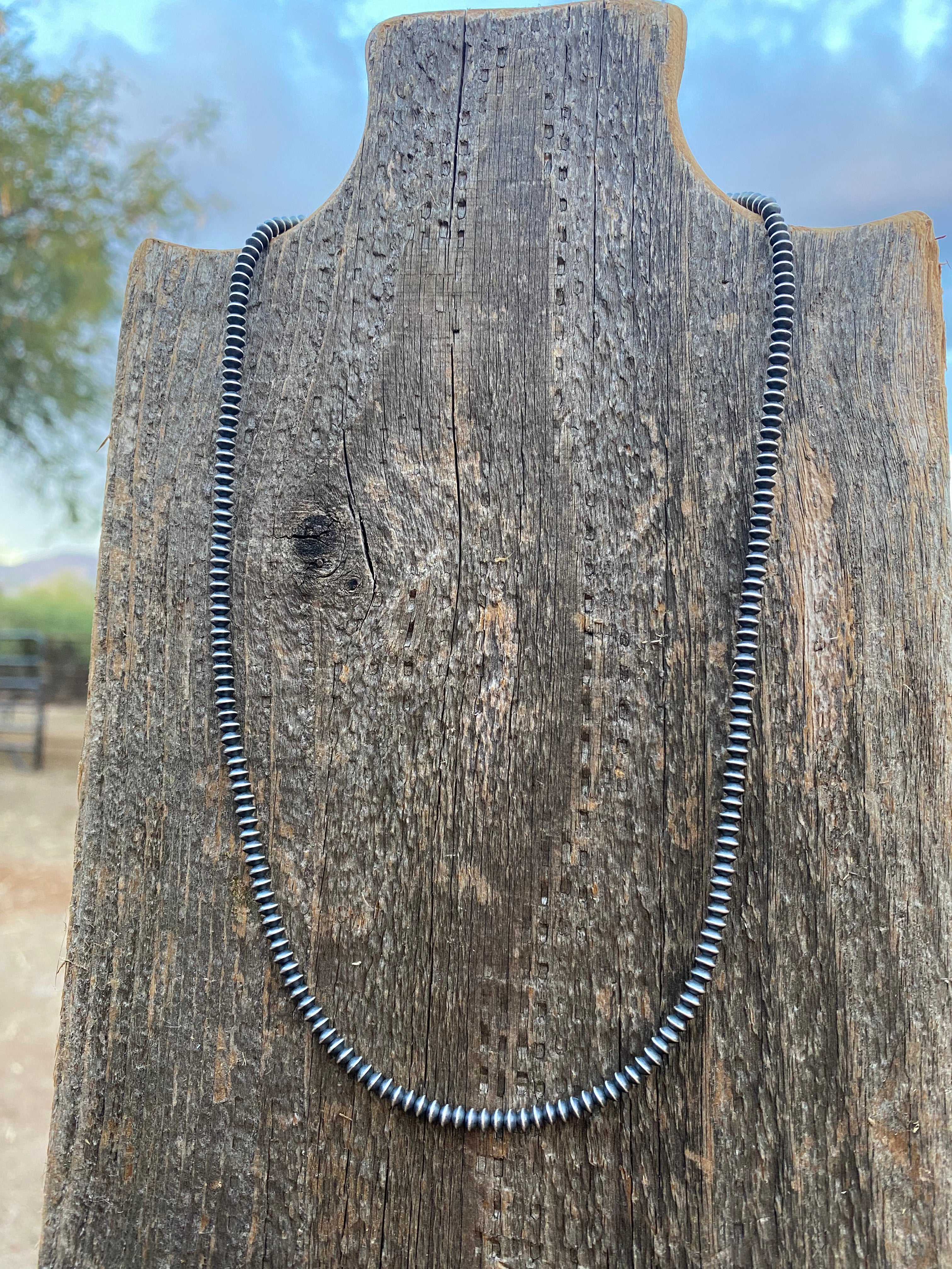 Sterling Silver Saucer Handcrafted Pearls 3mm 14 Inch