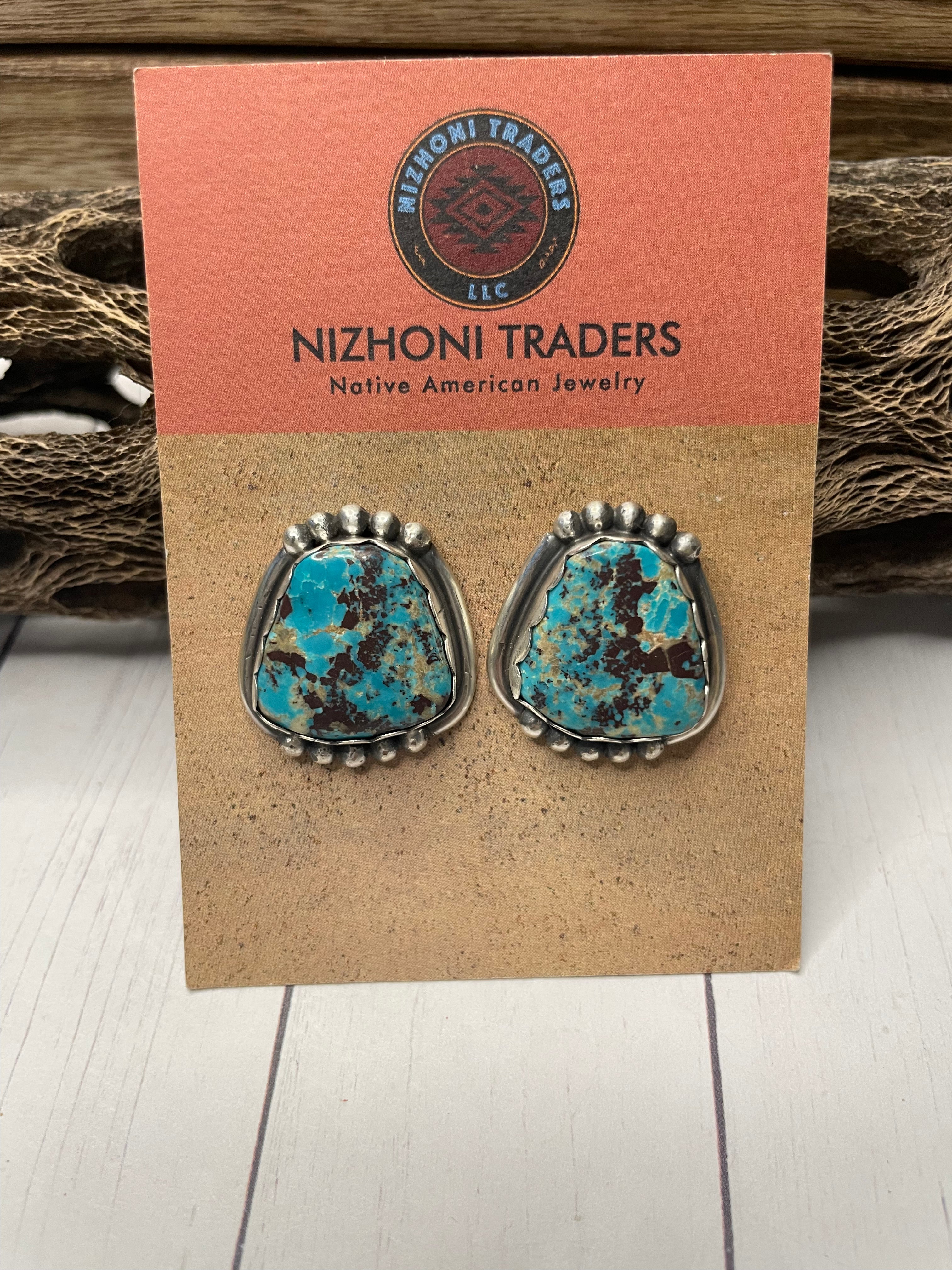 Handcrafted Sterling Silver & Turquoise Post Earrings