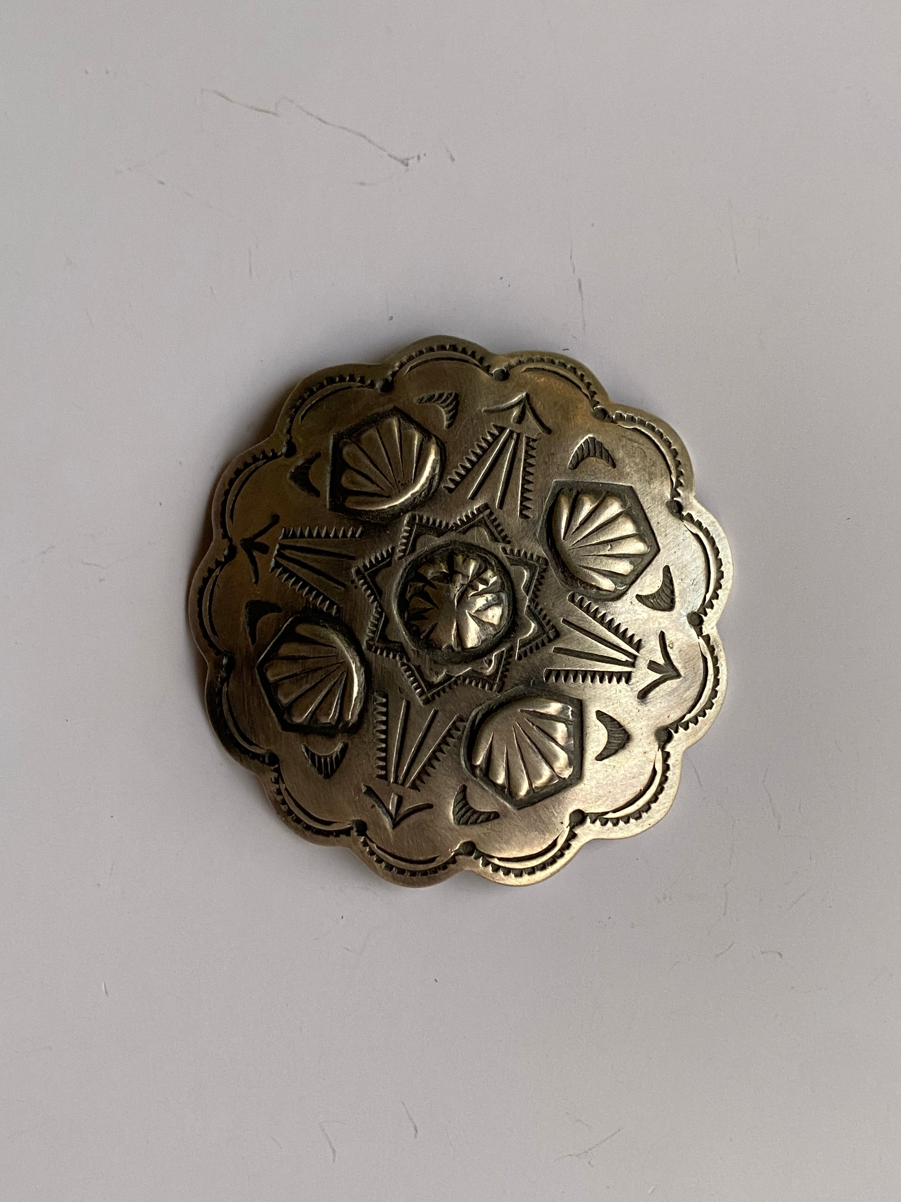 Handcrafted Sterling Silver Concho Pin