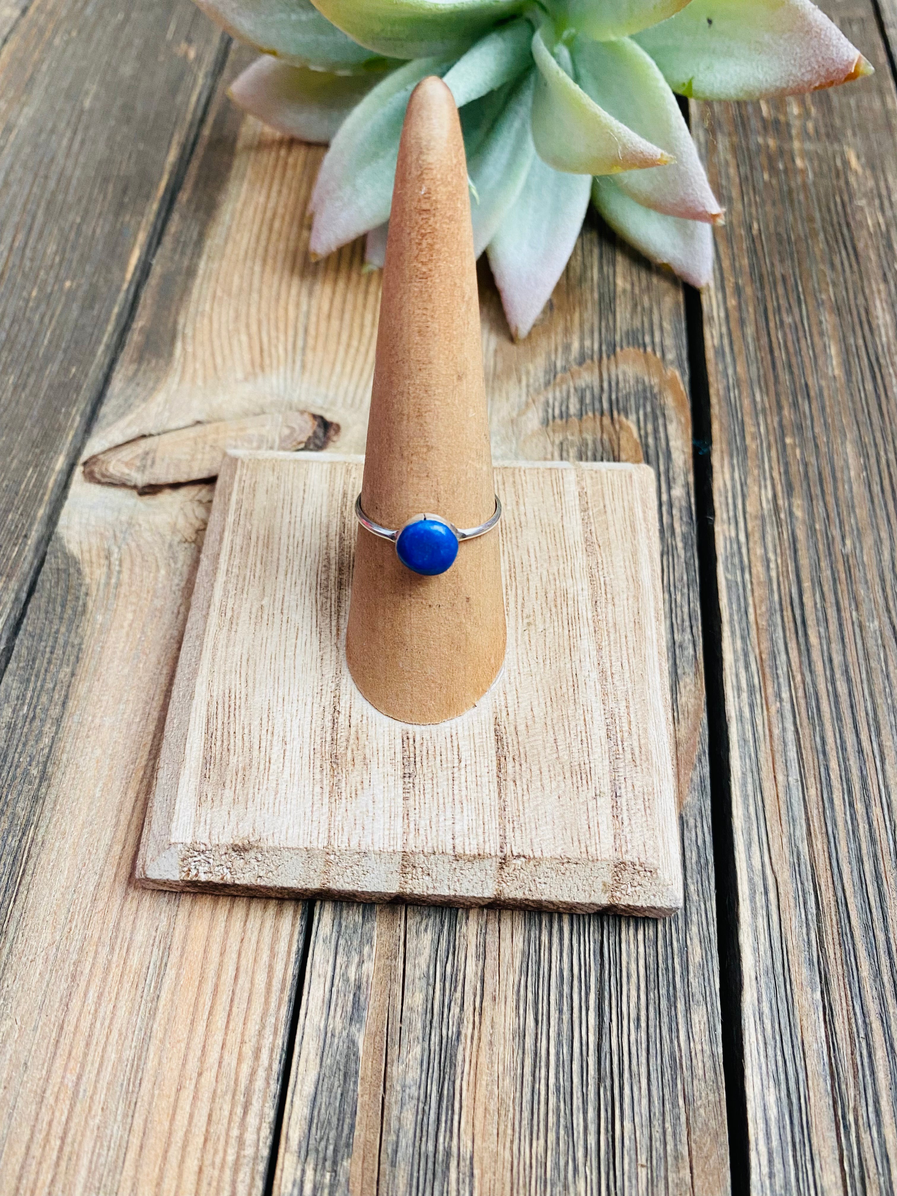 Handcrafted Denim Lapis & Sterling Silver Ring
